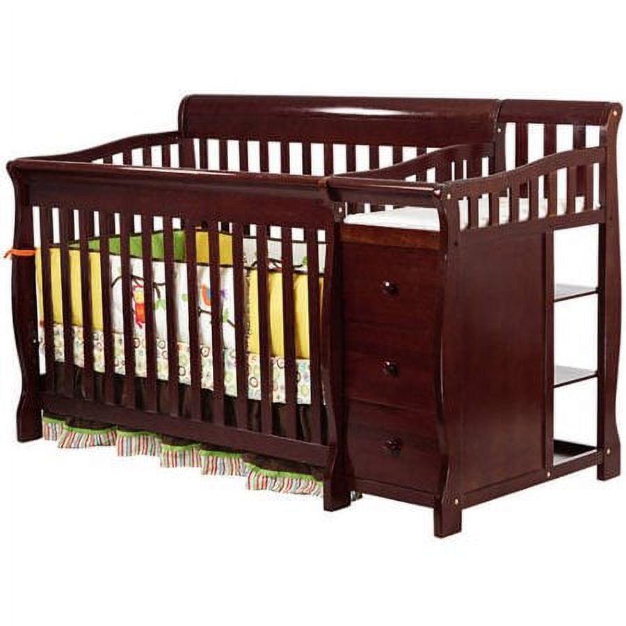 Dream on Me Brody 5 - in - 1 Convertible Crib with Changer. Cherry