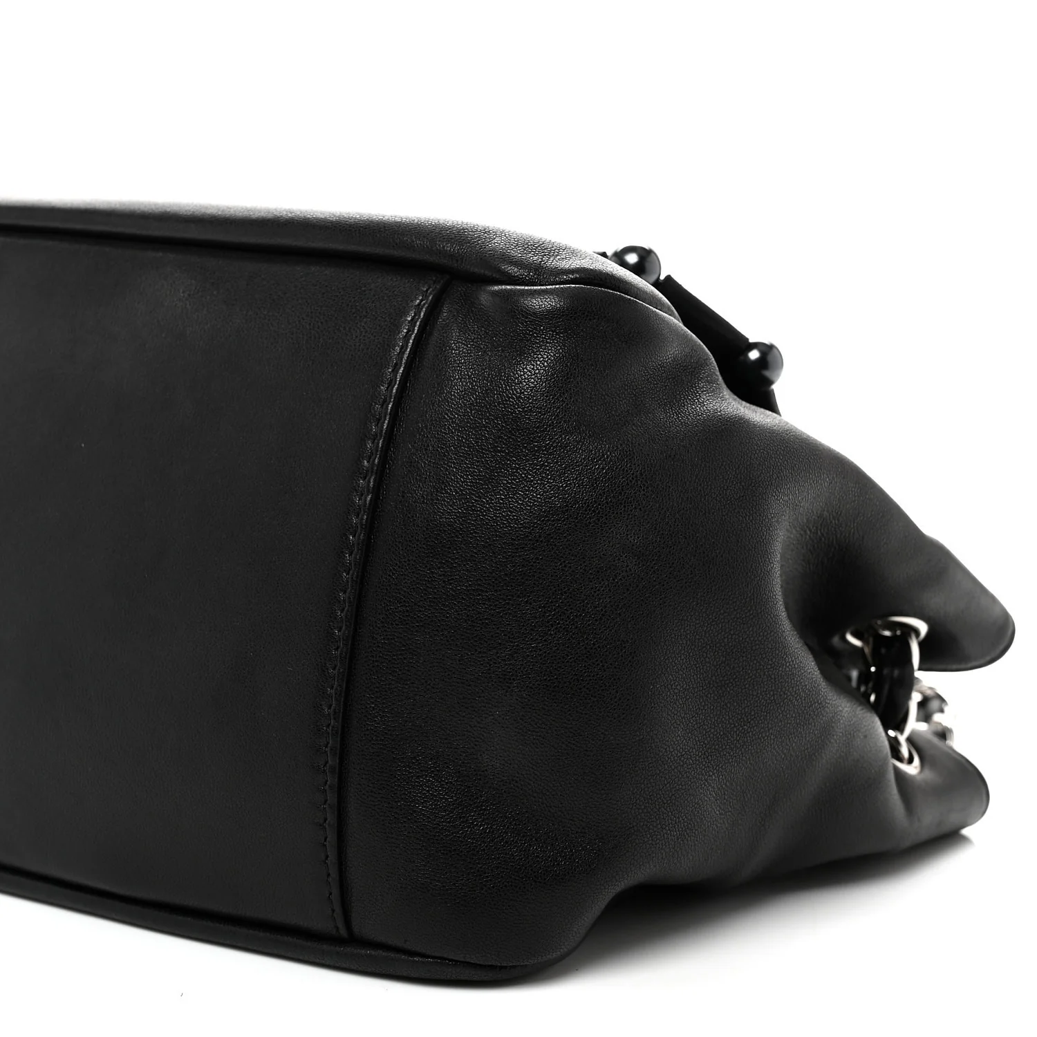 Lambskin Pearl Obsession Flap Black