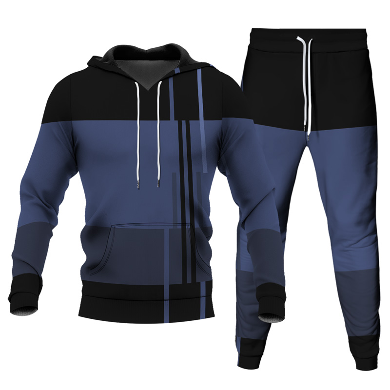 Ensemble de sweat à capuche imprimé personnalisé pour homme 033