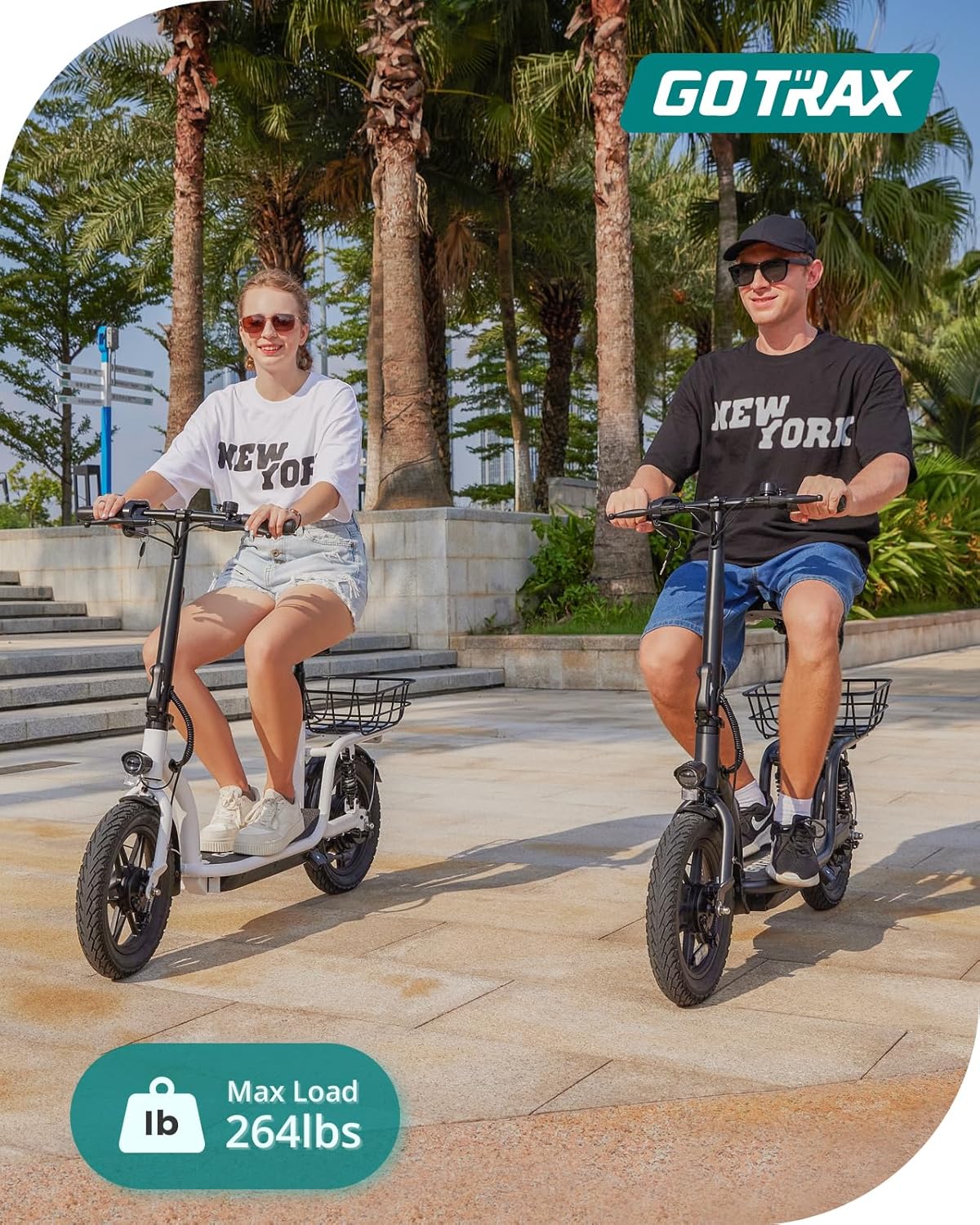 Trottinette électrique Gotrax pour adultes avec siège, autonomie maximale de 30 à 40 km, pneus tout-terrain, larges pédales