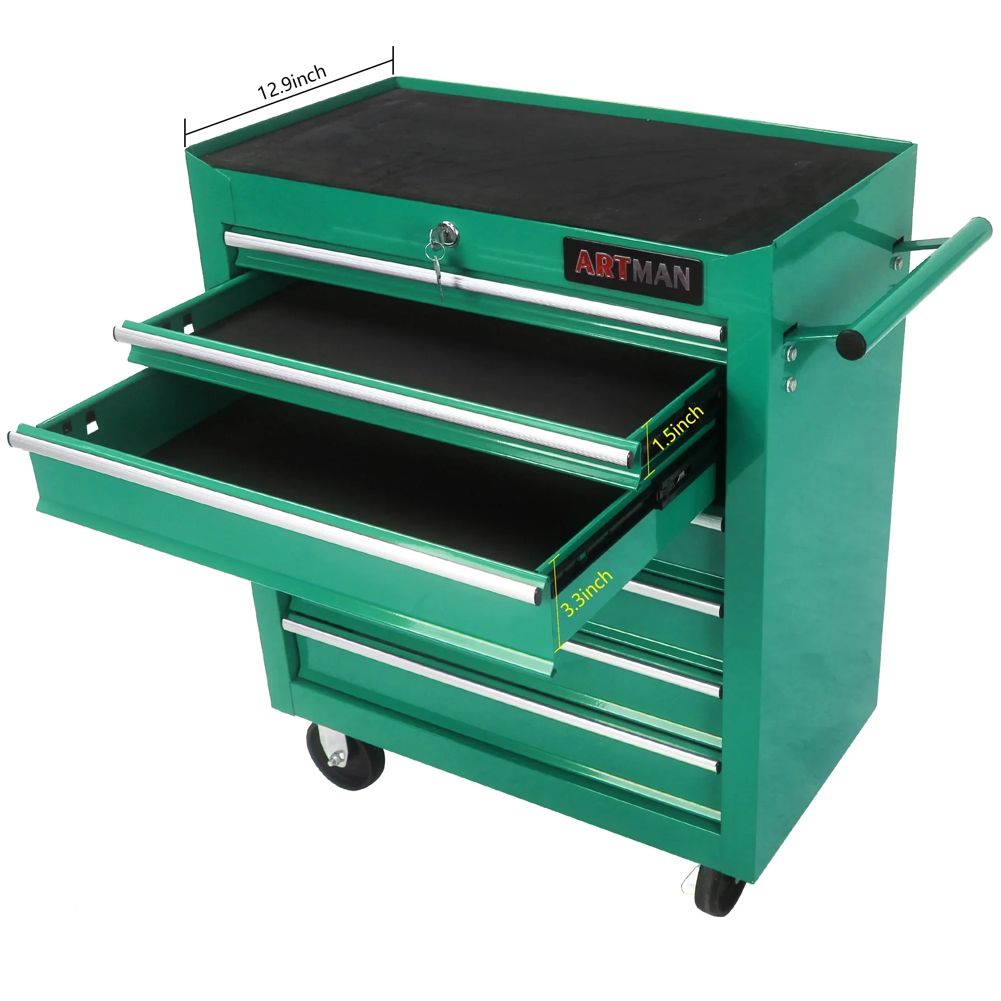 ARTMAN 7 Drawer Tool Rolling Storage Cart ,Tool Boxes Tool Chest with Wheels and Drawers for Garage Workshop Warehouse