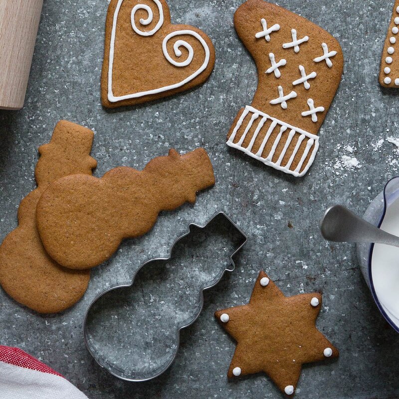 Pepperkakeformer i ring julefigurer 5 stk