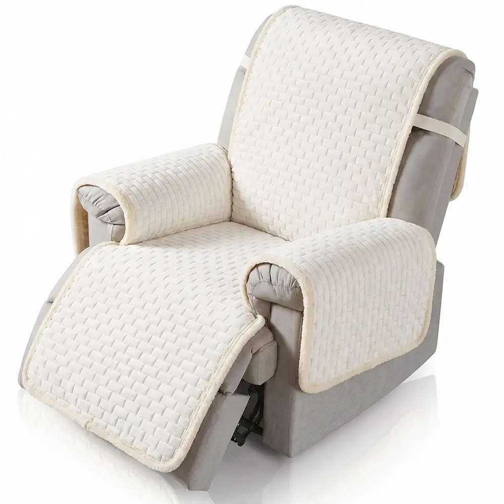 Plush Scratch-Resistant Recliner Couch Covers Slipcovers with Elastic Straps