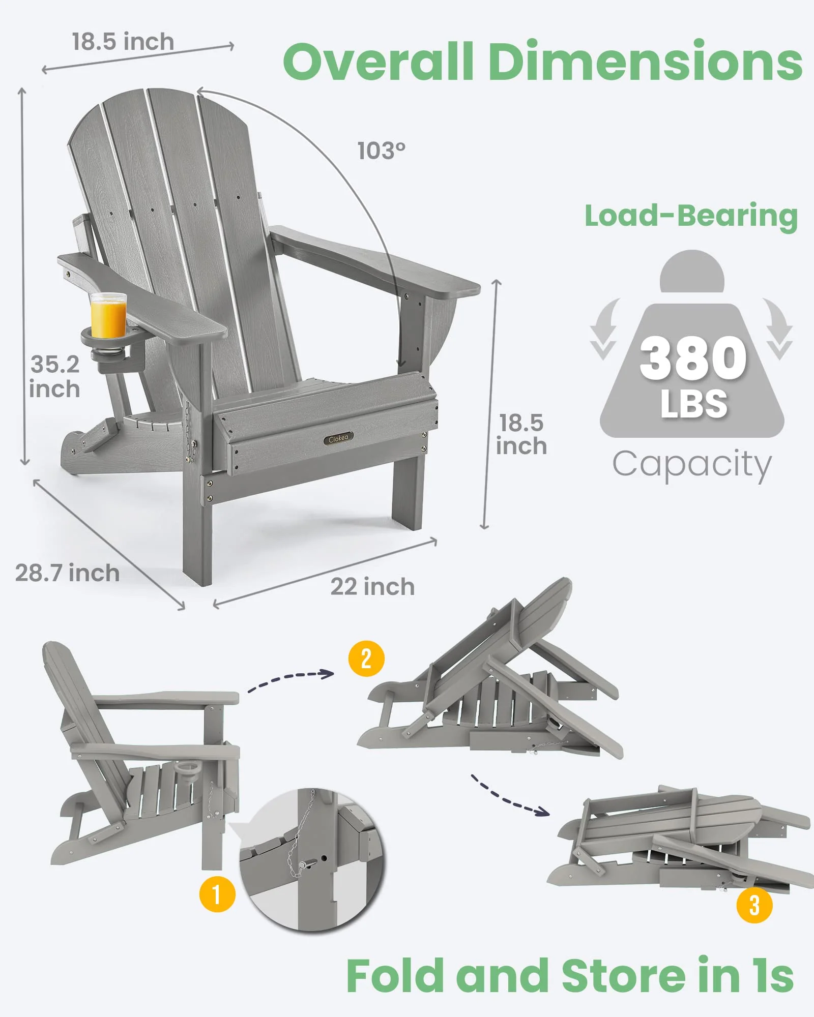 Ciokea Folding Adirondack Chair Wood Texture