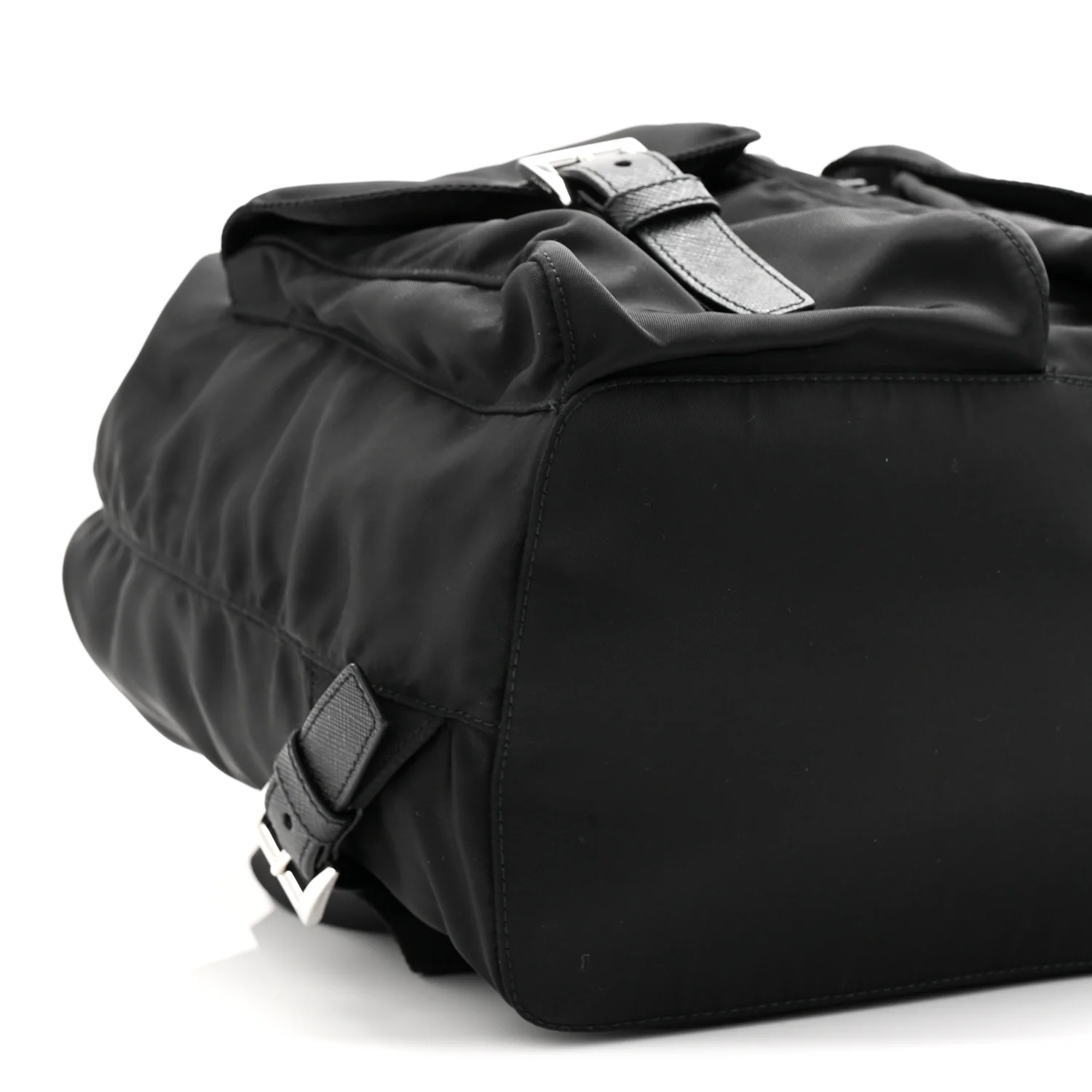 Tessuto Nylon Saffiano Medium Backpack Black