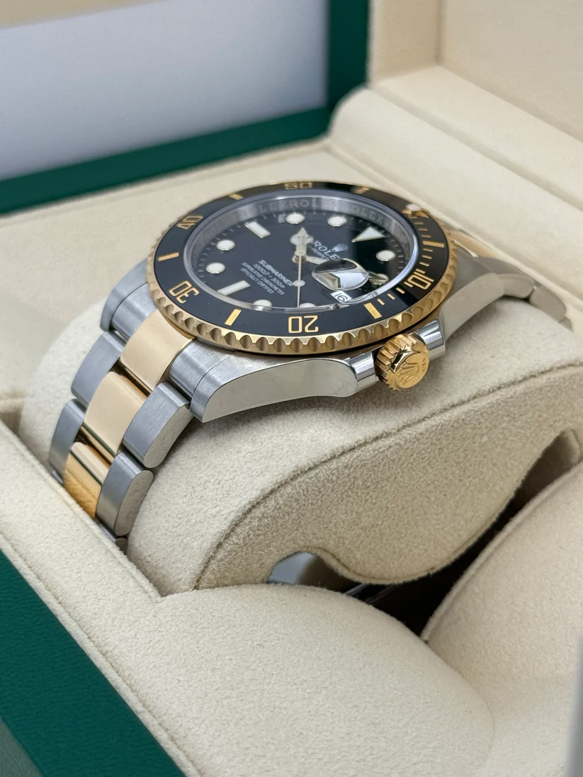 [Super Clone]Rolex Submariner 41mm Two-Tone Yellow Gold Black Dial Black Bezel - 126613LN