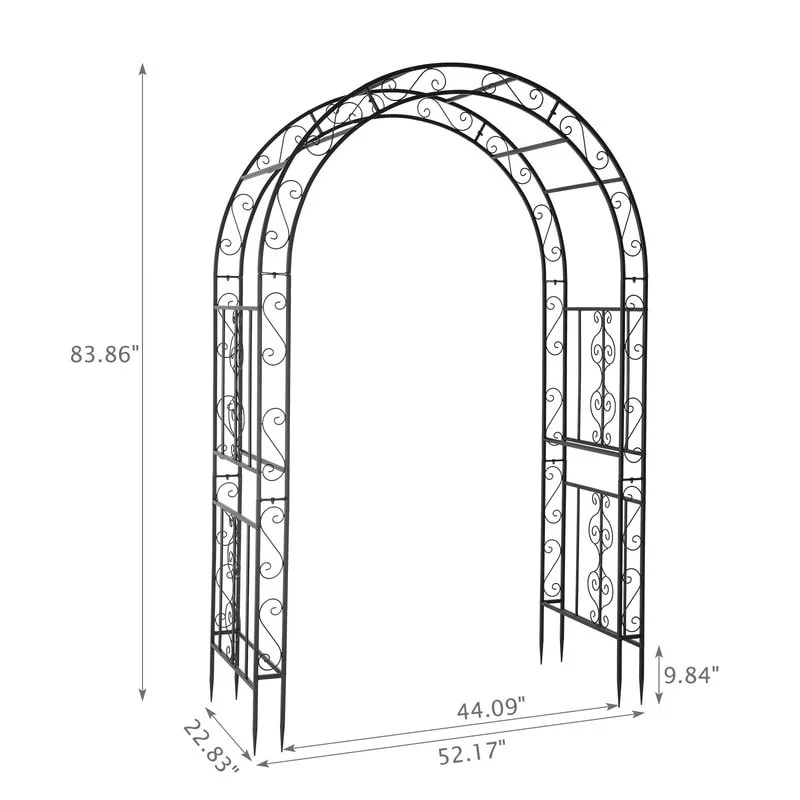 7 Ft H Metal Classic Garden Arbor Image 5