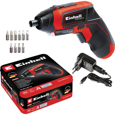 Einhell Visseuse sans fil TE-SD 3,6/1 Li (3,6V, 1,5 Ah, Système de charge avancé avec le chargeur micro USB) Livré avec 10 embouts — vue 1