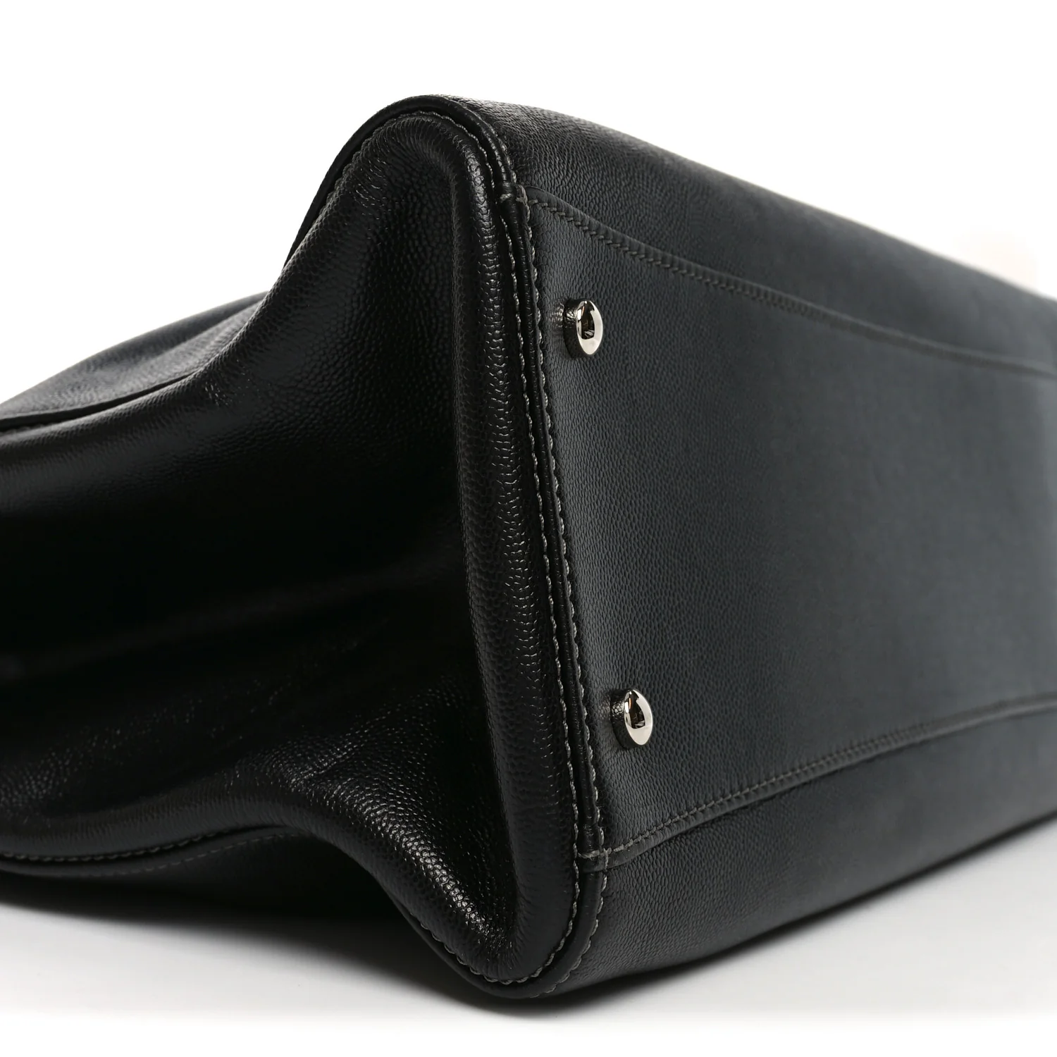 Caviar Medium Cerf Executive Shopper Tote Black