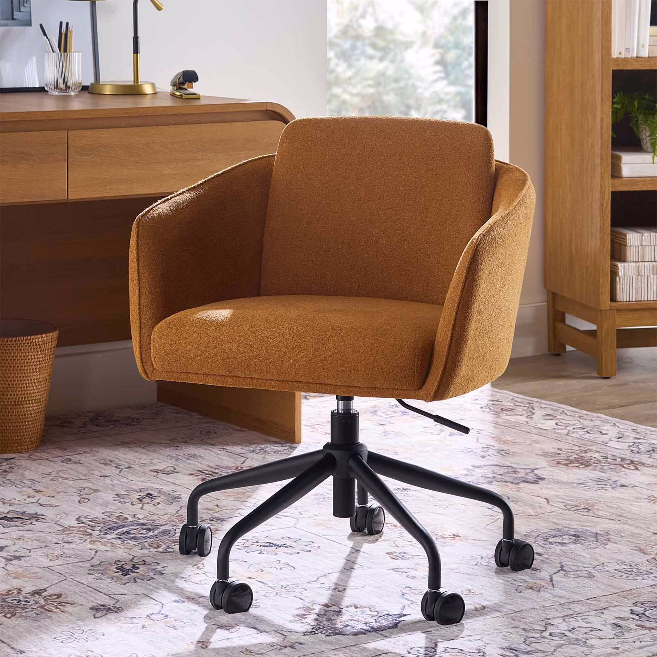 Better Homes & Gardens Juliet Office Chair, Ivory Boucle and Matte Black