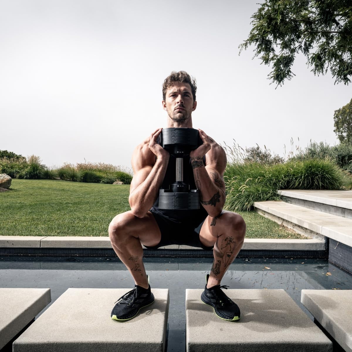SMRTFT NUOBELL - All - in - One, Durable, Adjustable Dumbbells, Black, 5, 80 lb