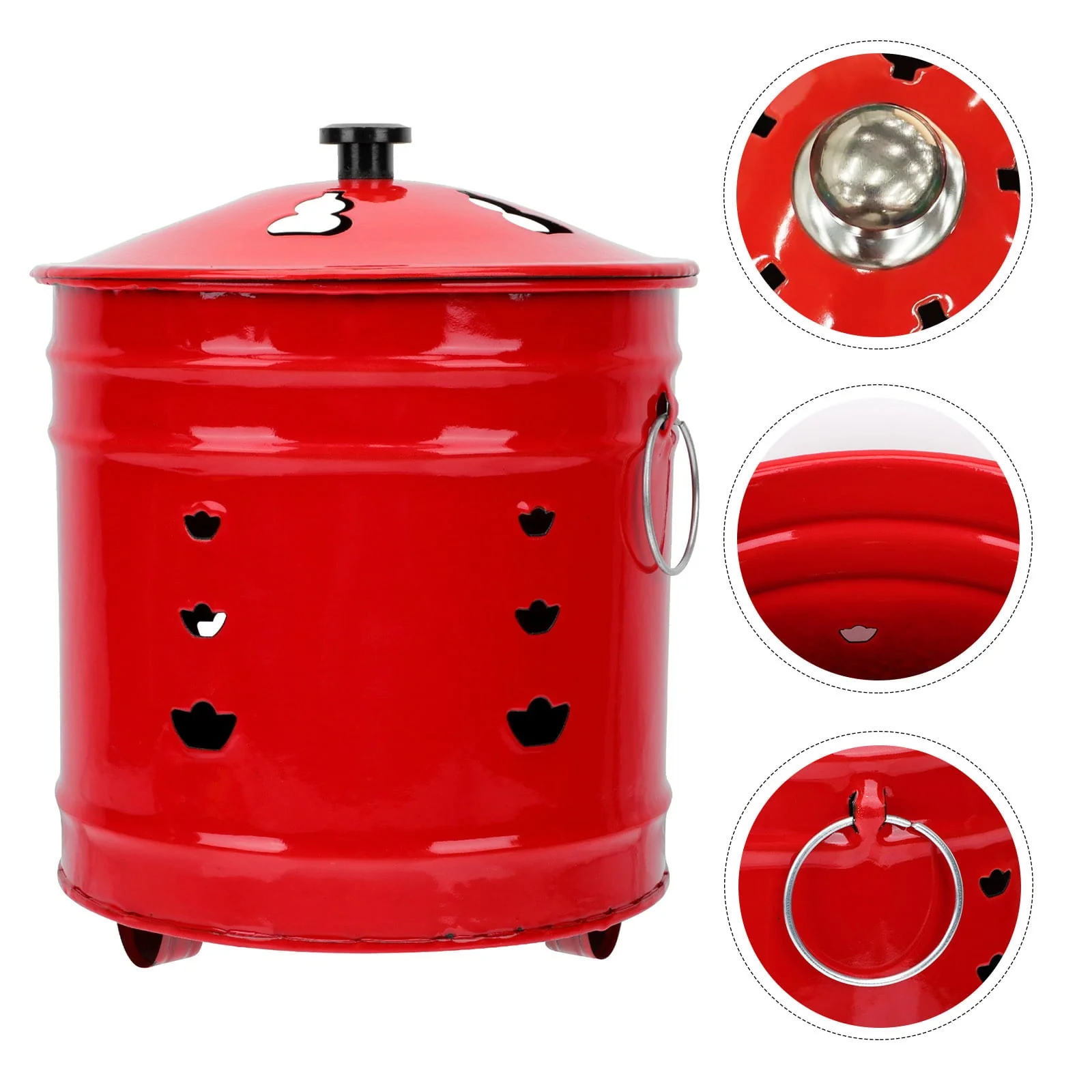 Hemoton Fire Pit Incinerator Barrel Burn Burning Bonfire Bucket Bin Bowl Cage Garden Fireplace Money Steel Stainless Outdoor