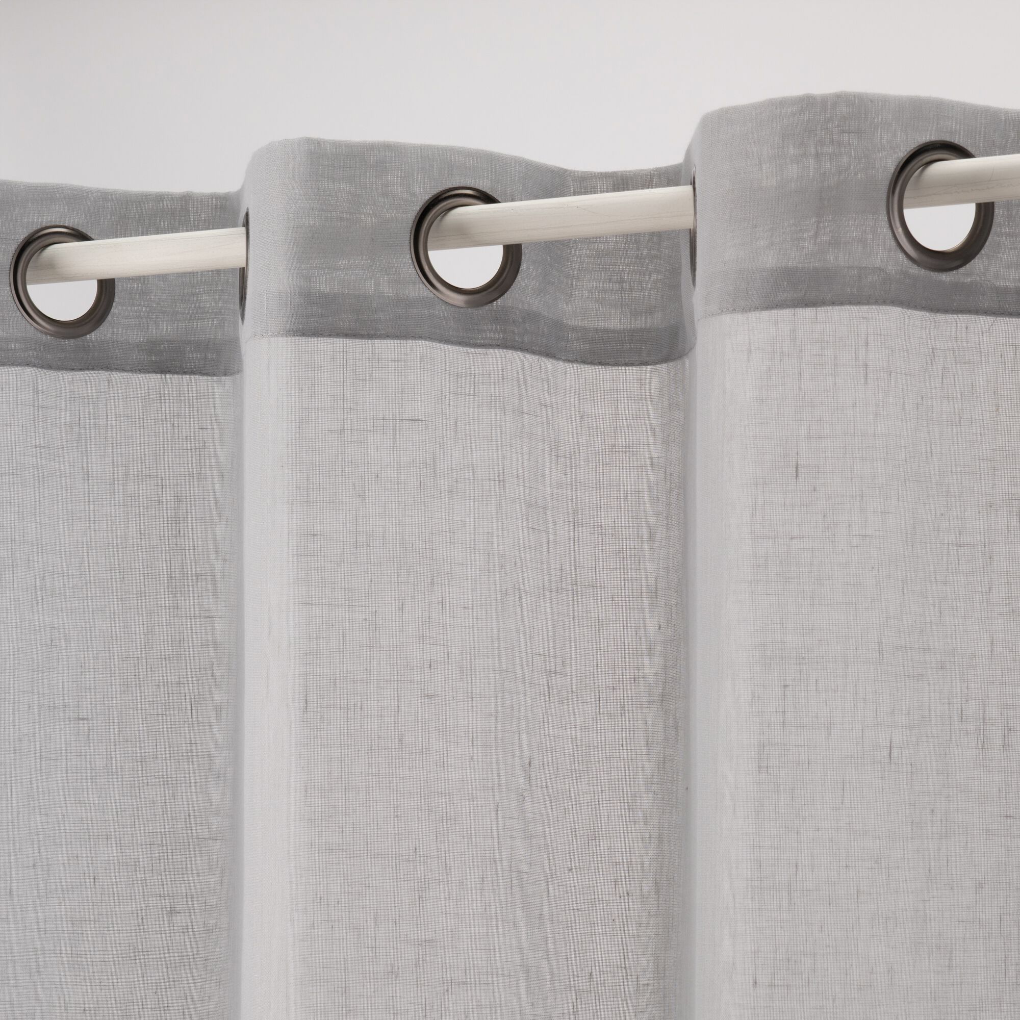 DUNE - Voilage à œillets en polyester 135x250cm - gris borie