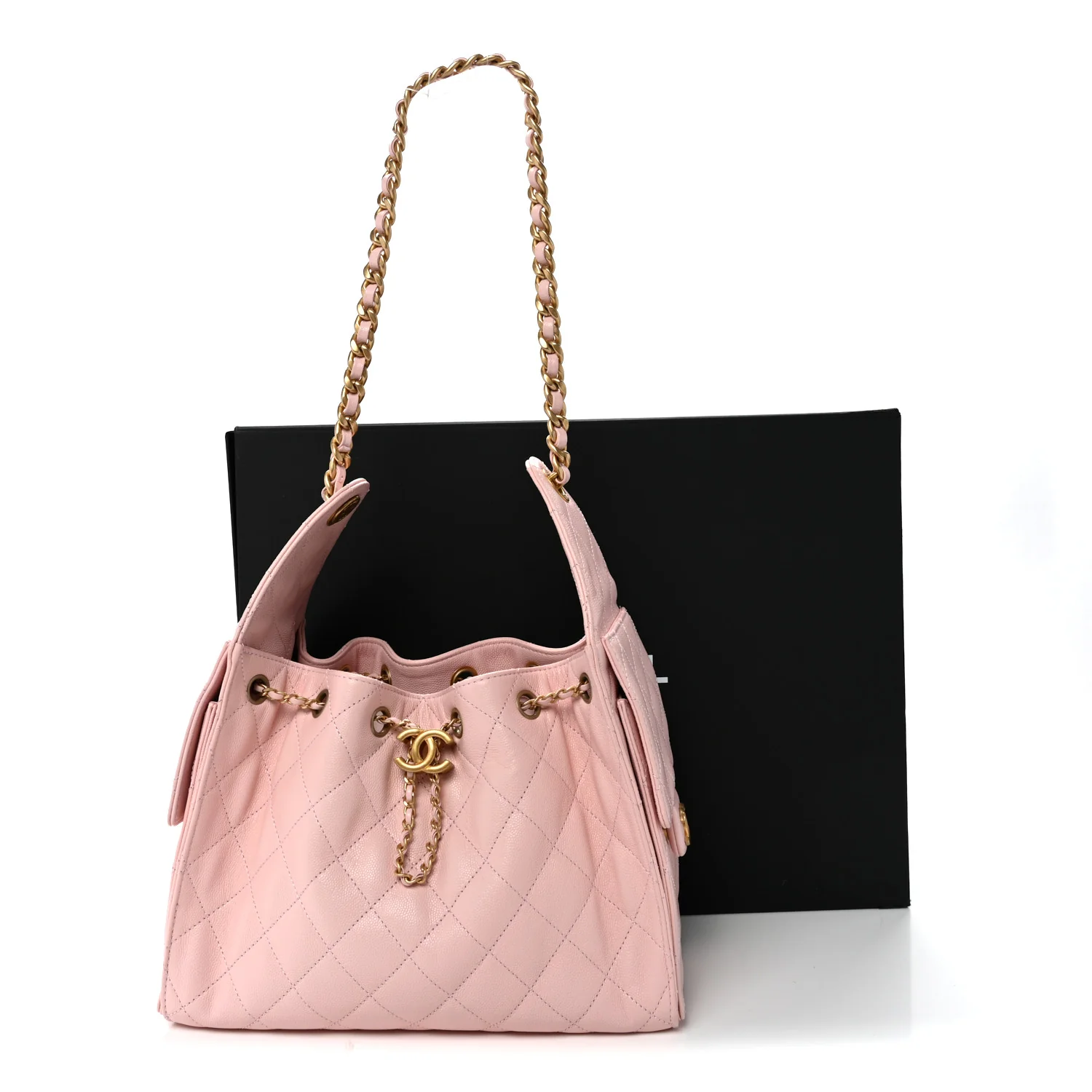 Caviar Quilted Small Chanel 25 Handbag Light Pink