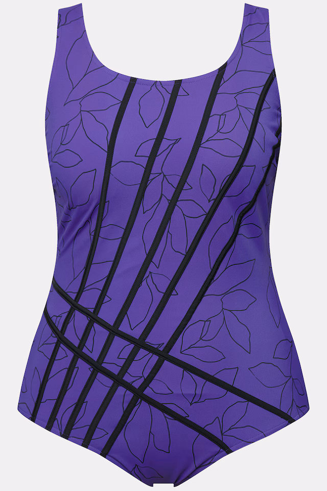 Leaf Print One Piece Swimsuit