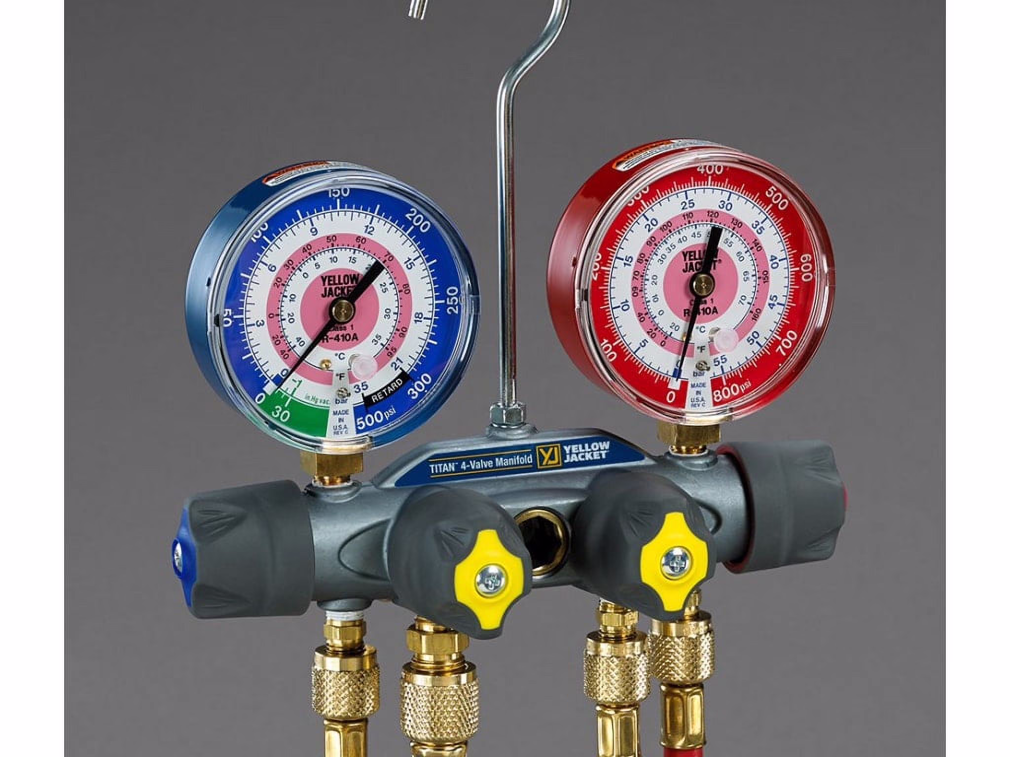 Yellow Jacket Manifold Gauge Set, 3 1/8 in Gauge 49983
