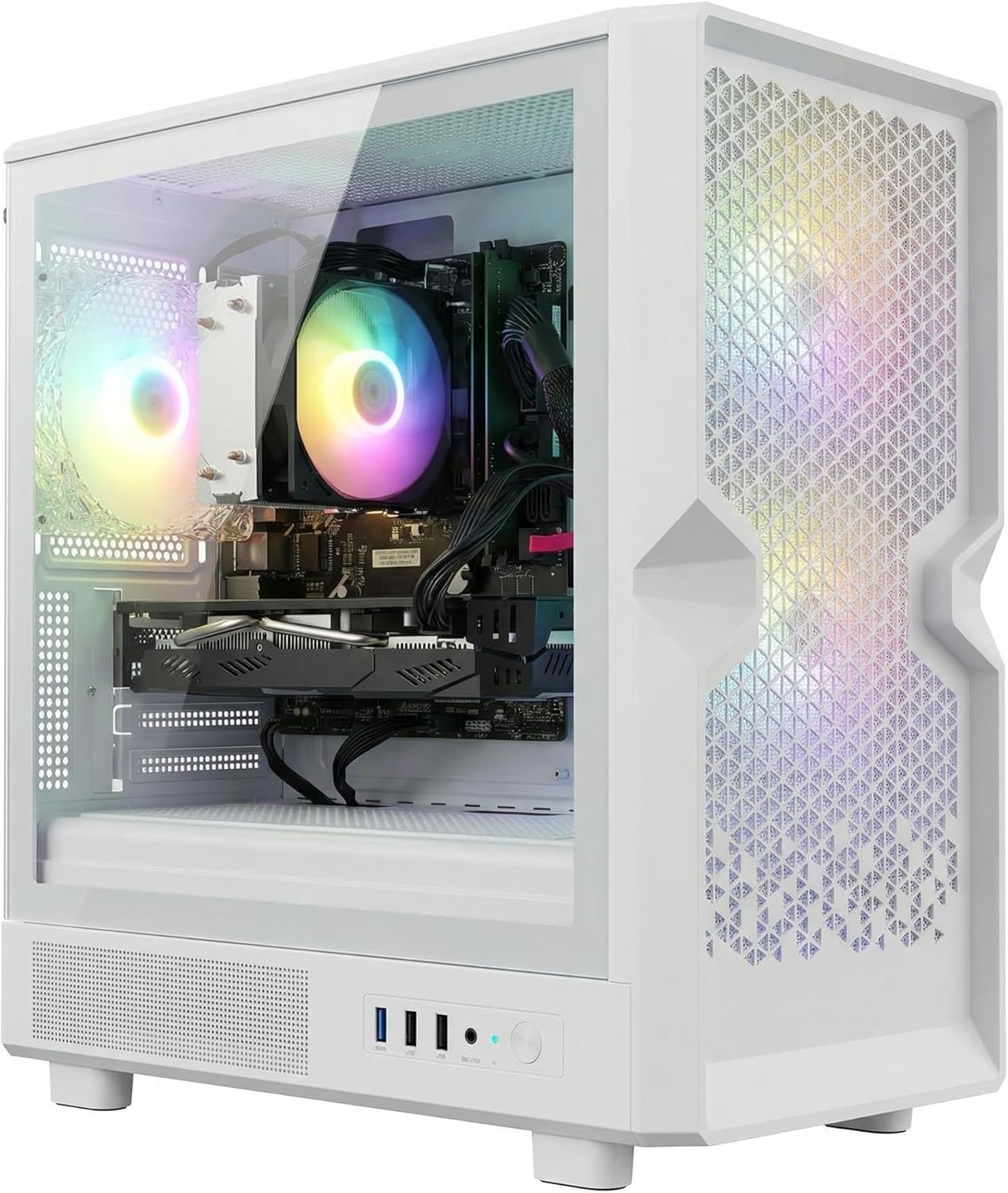 STGAubron Gaming PC Computer Desktop  Radeon RX 580 16G  Intel Core i7 up to 3.9G  16G RAM  512G SSD  WiFi 6  BT 5.0  RGB Fan x3  Windows 11 Home