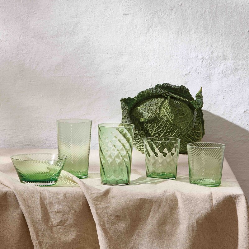 RAW Unique optic highball glass 45 cl green