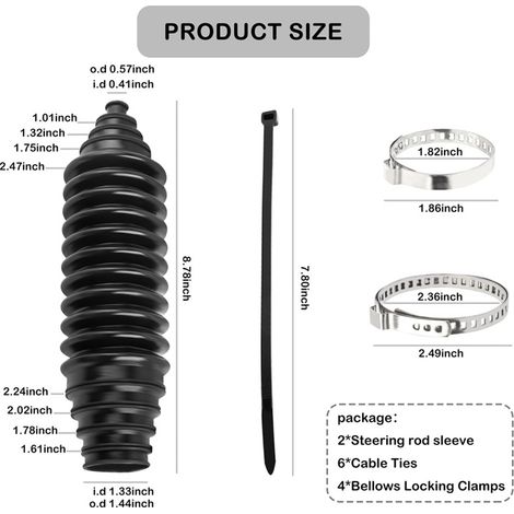 Kit de protection anti-poussière universel en silicone pour boîtier de direction General Motors, avec manchon télescopique et système de modification en ciseaux. — vue 1