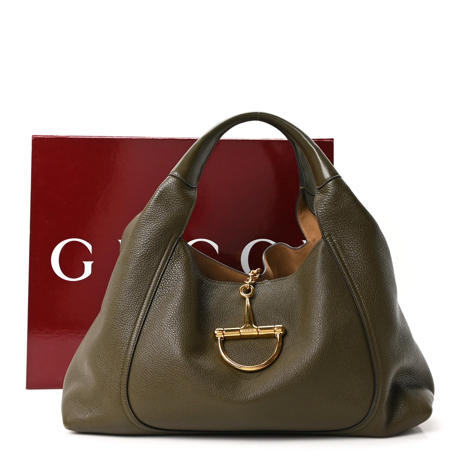 Grained Calfskin Softbit Maxi Shoulder Bag Forest Green