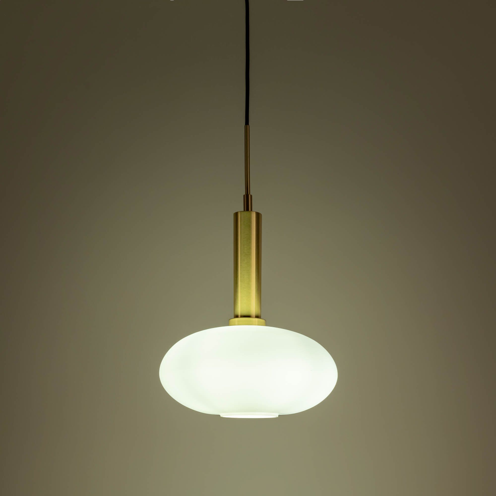 SINGALA - Suspension électrifiée en verre opalin D30cm - blanc