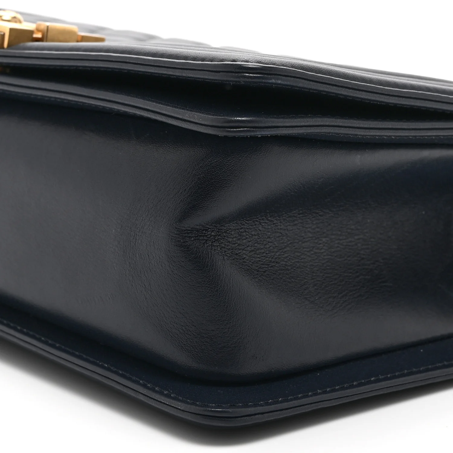 Lambskin Quilted Medium Boy Flap Dark Navy