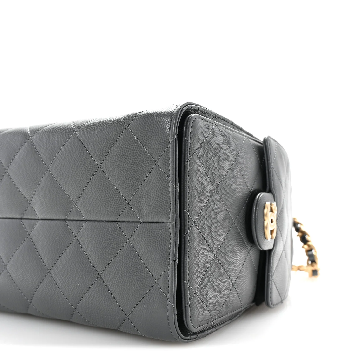 Caviar Quilted Small Chanel 25 Handbag Dark Grey