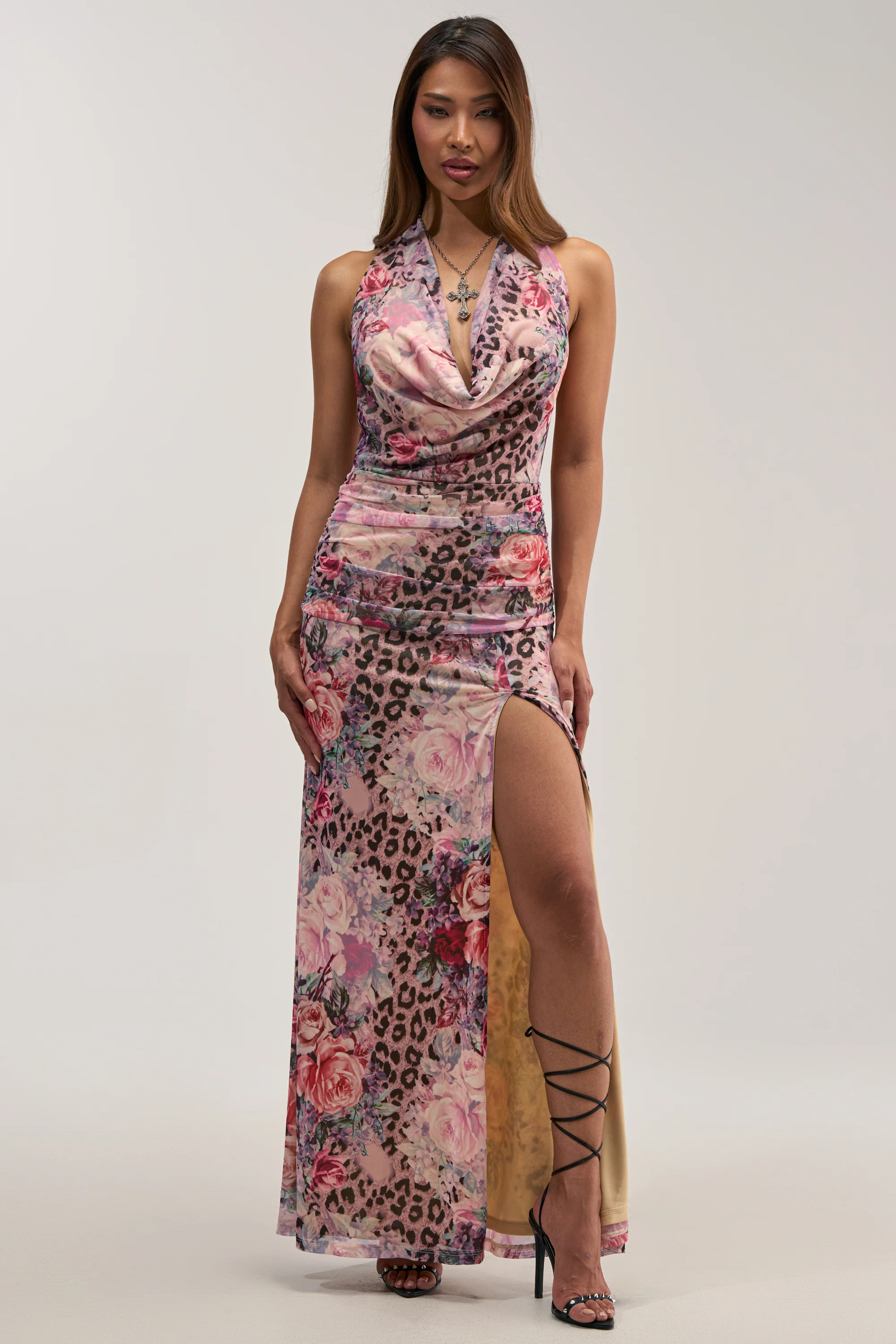 NO APOLOGIES ABSTRACT MAXI DRESS IN CHEETAH MULTI - Akira Store