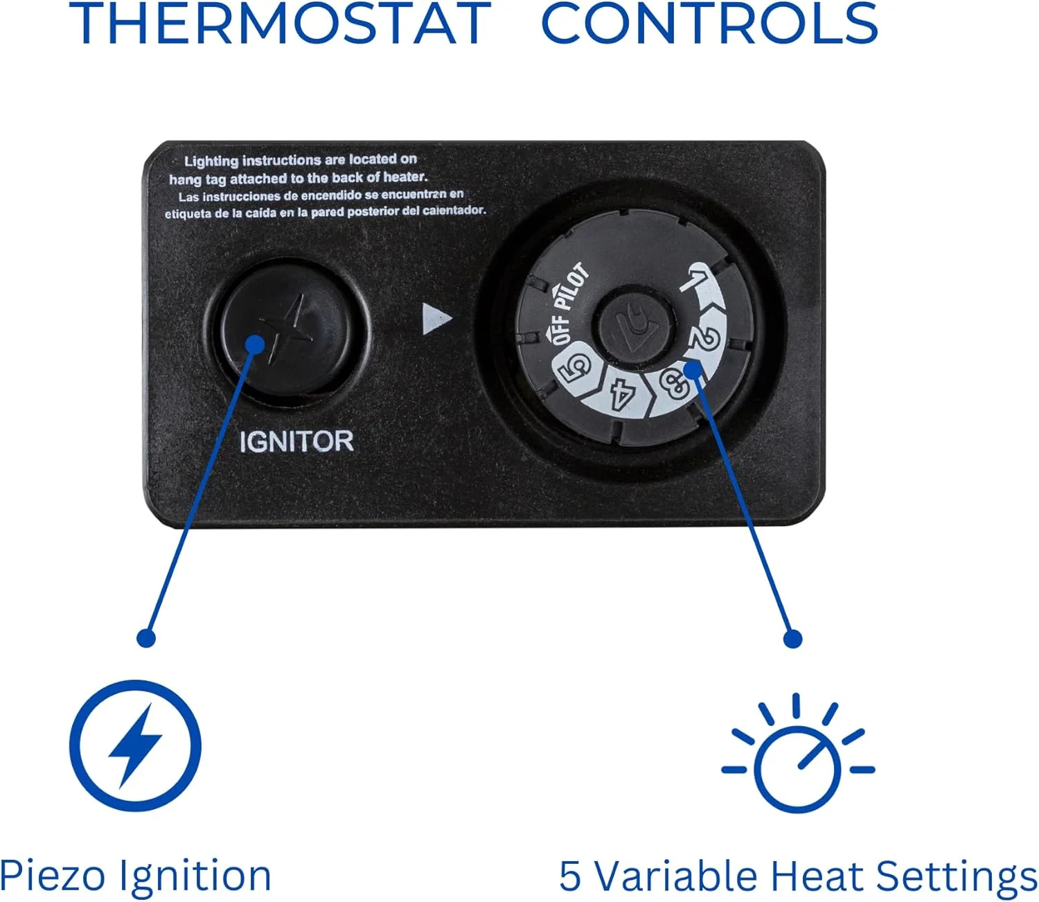 Natural Gas Ventless Infrared Plaque Heater With Base Feet 10,000 BTU, Manual Control Model# MN100HPA B Image 5