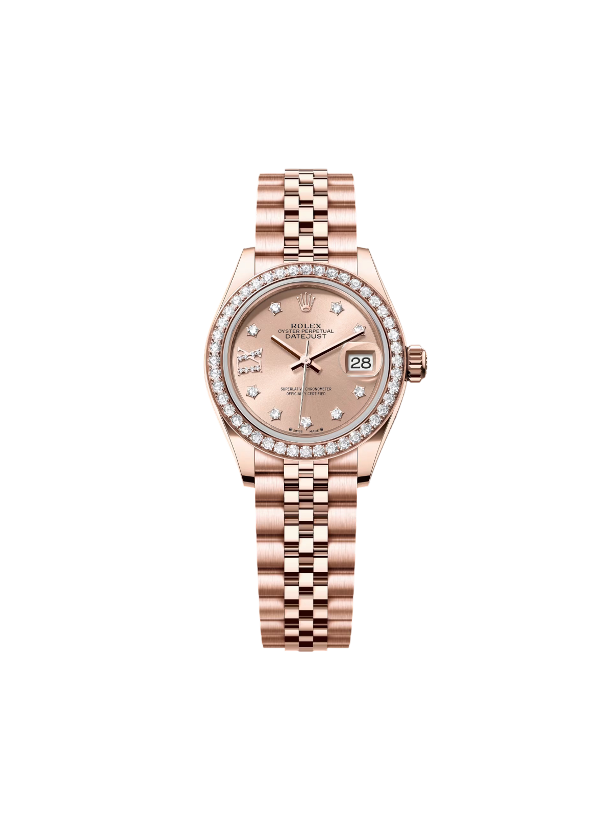 【Super Clone】RLX  Lady-Datejust 28mm 279135RBR Rose Diamond Dial Jubilee Bracelet