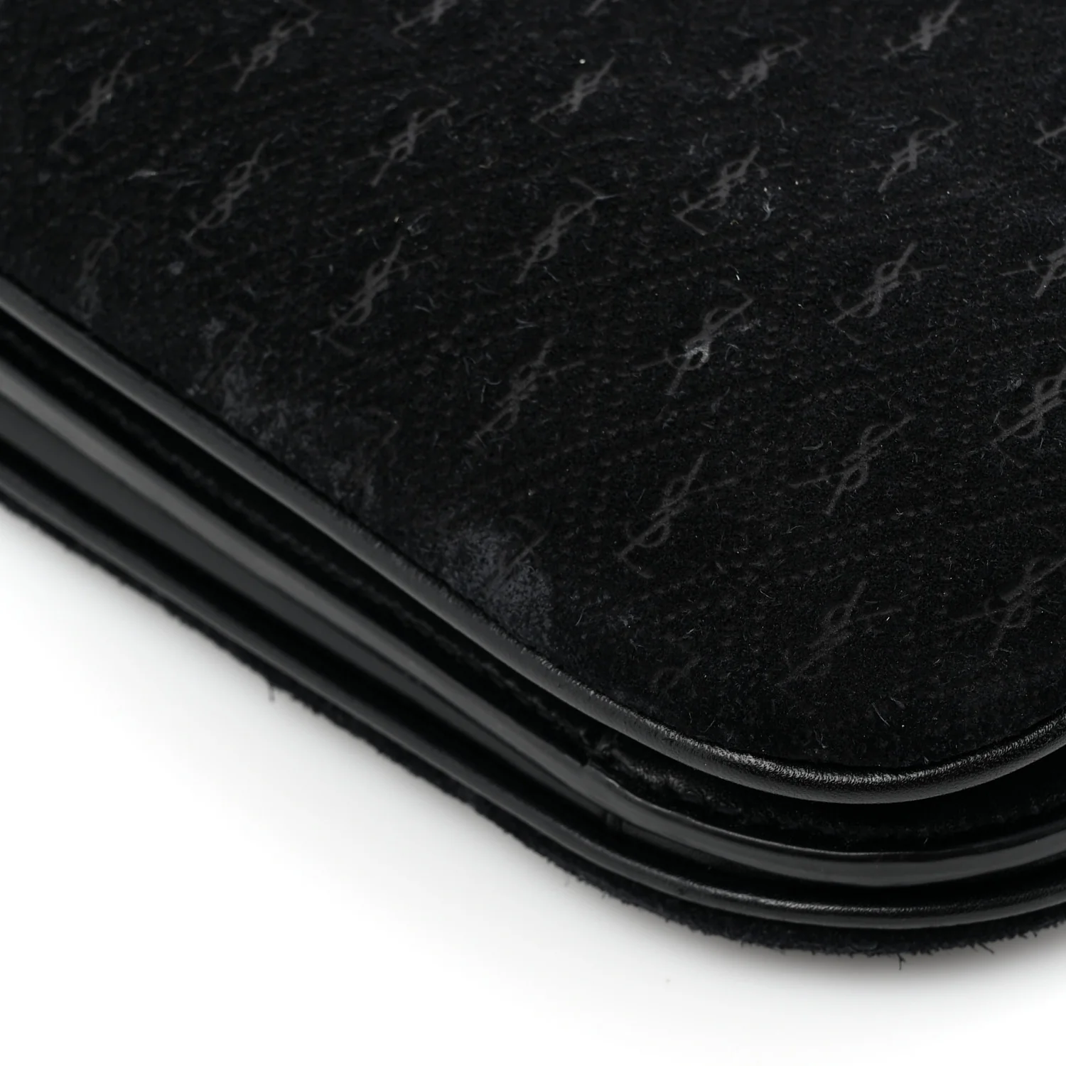 Suede All-Over Monogram Small Le Monogramme Satchel Black