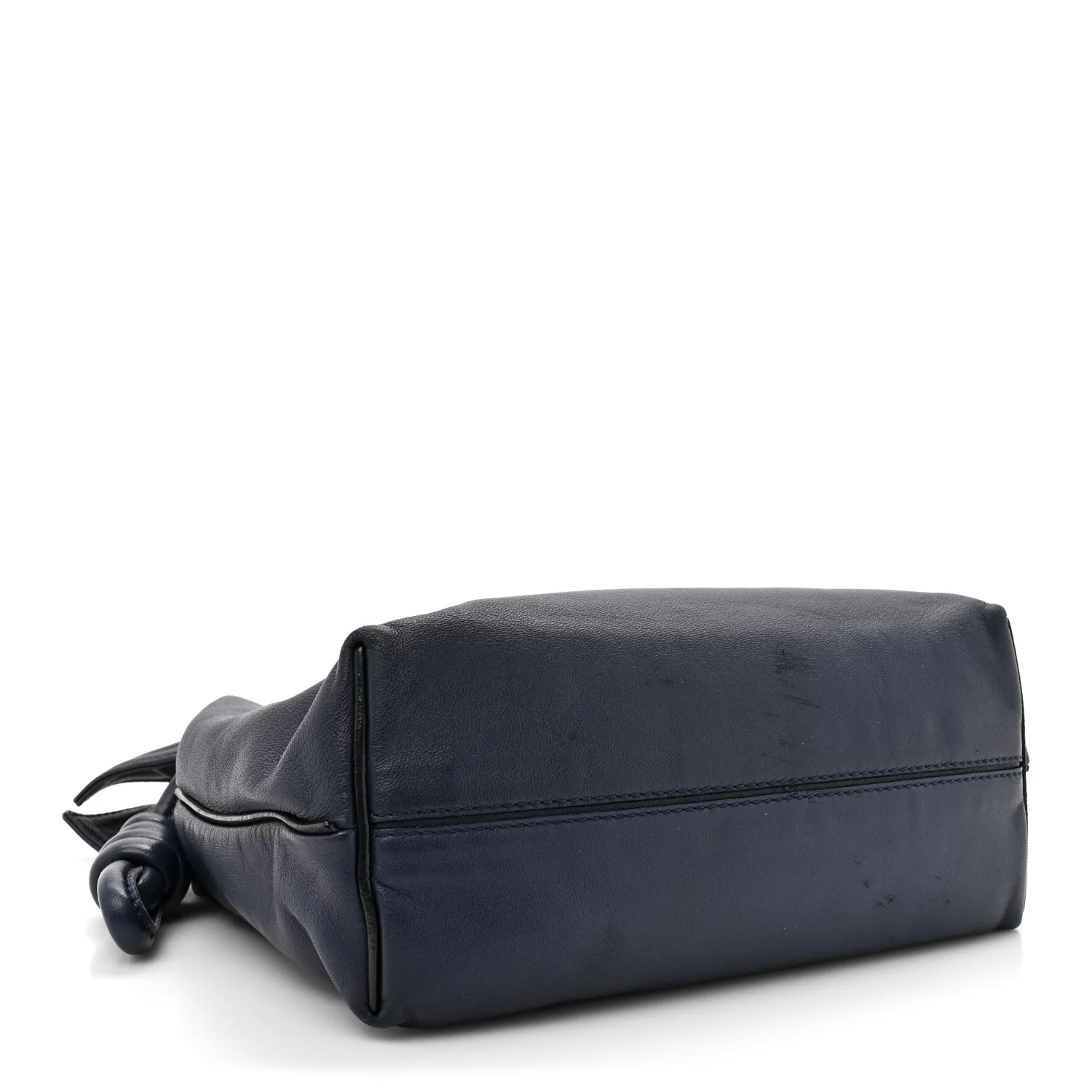 Calfskin Mini Flamenco Knot Clutch Abyss Blue