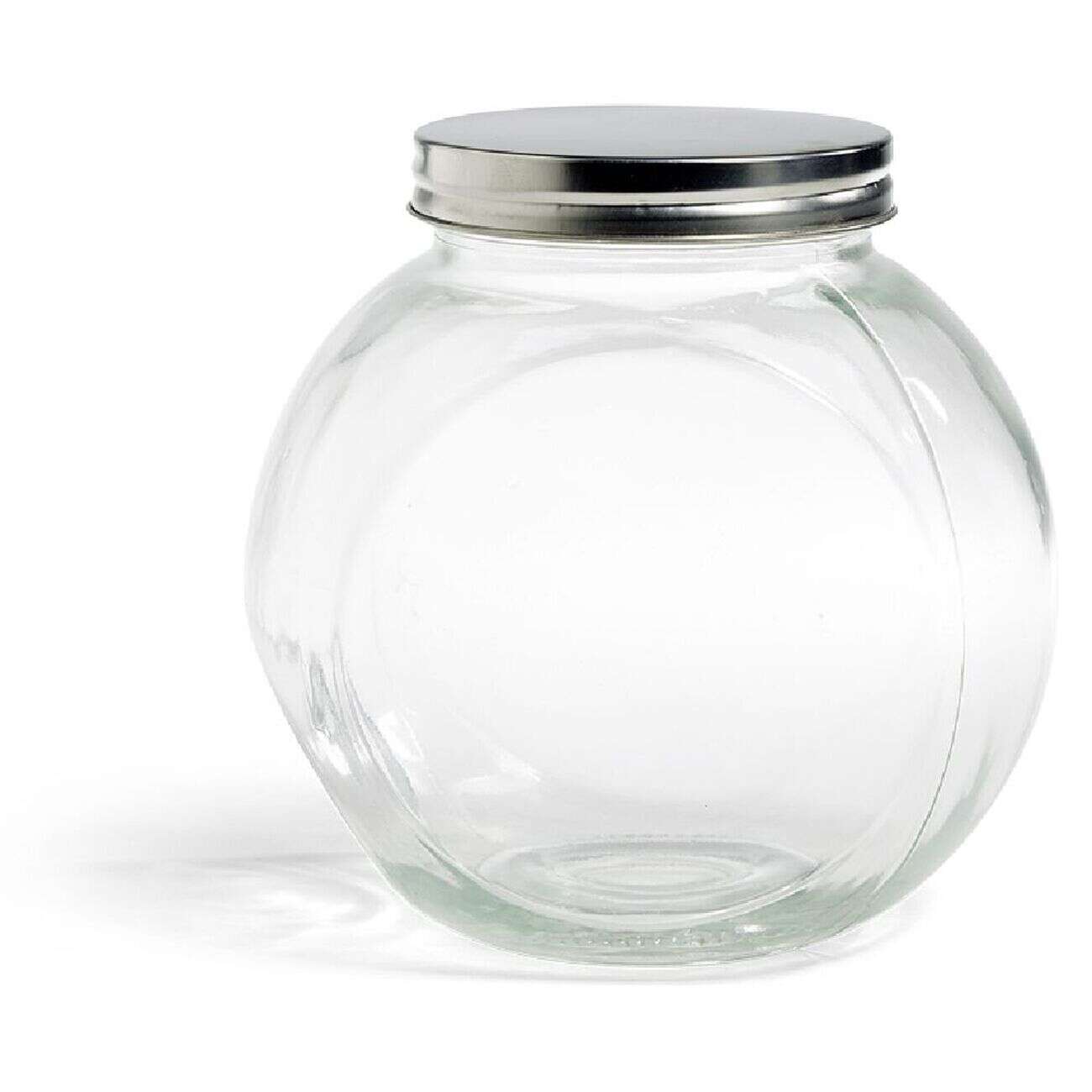 Bocal en verre transparent couvercle métal 2000ml - 16x11,5xH.16cm