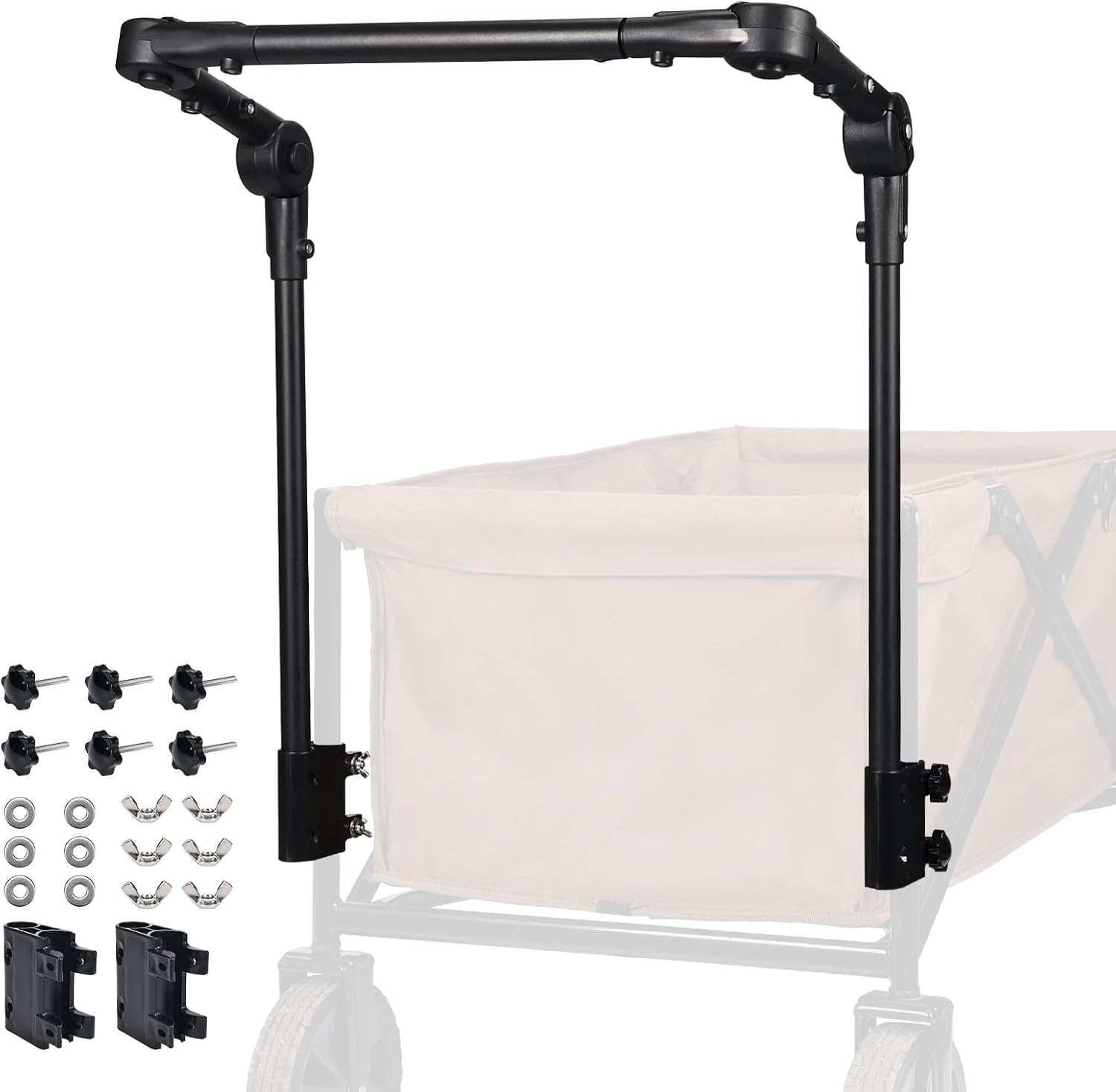 Adjustable Wagon Push Handle Attachment, Fit for Round/Square Frame Wagons
