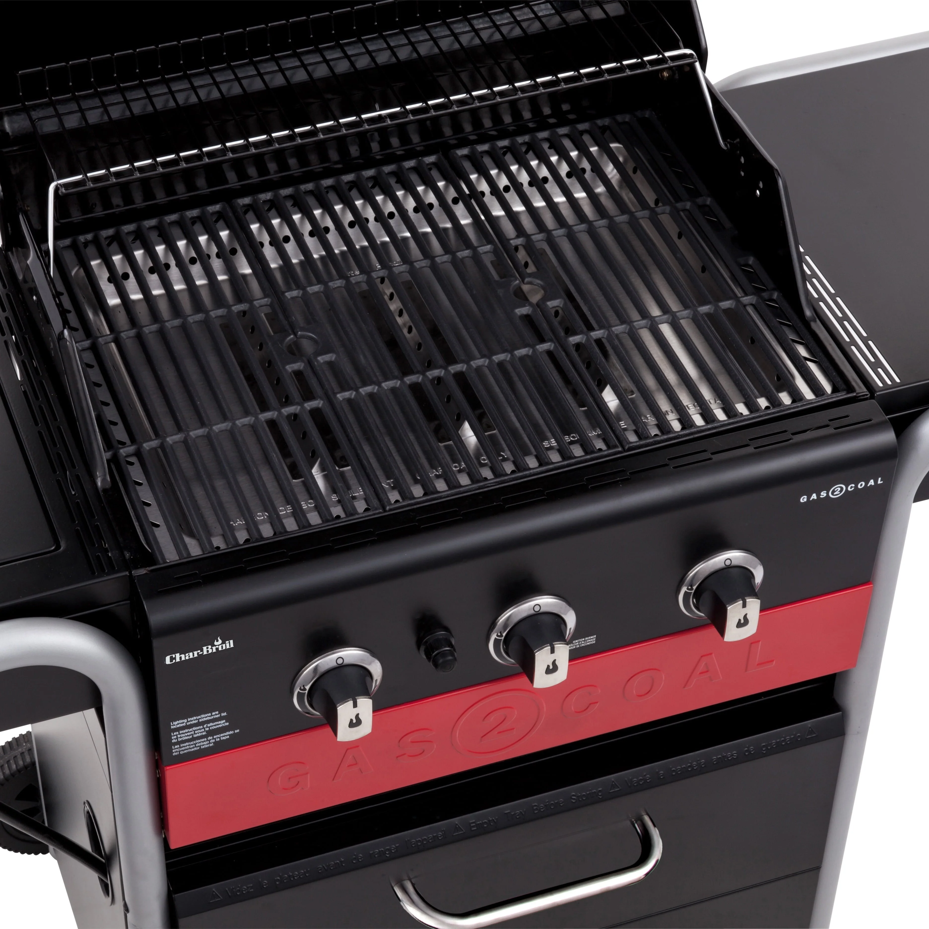 Char Broil Gas2Coal 3 Burner LP Gas Charcoal Outdoor Combination Grill(Black) Image 7