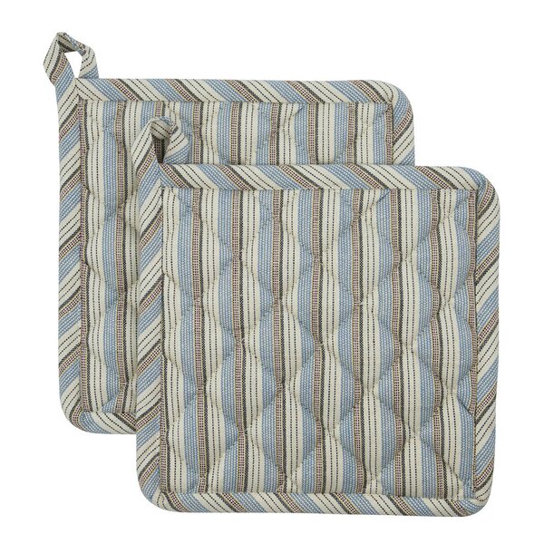 Chef gryteklut 22,5x22,5 cm 2 stk blå/sand