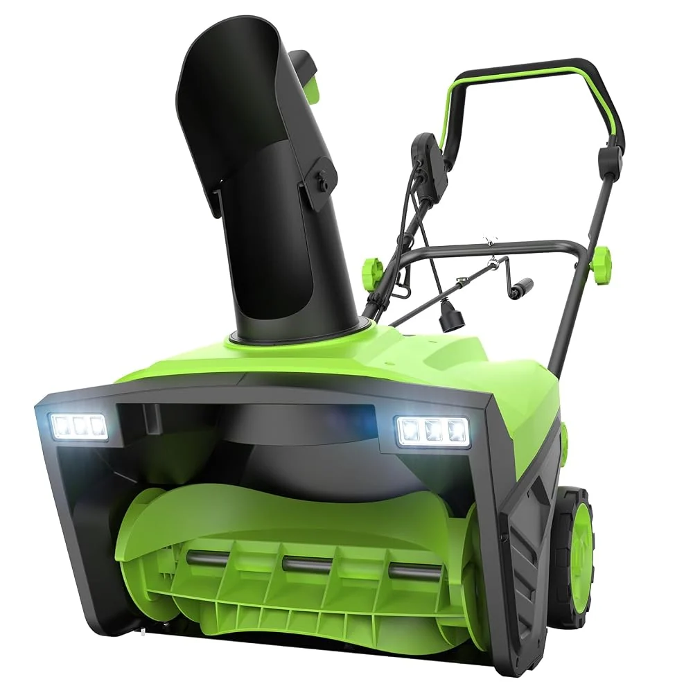STEELITE 20 Inch Corded Electric Snow Blower, 15 Amp, Dual LED Lights, Adjustable Chute