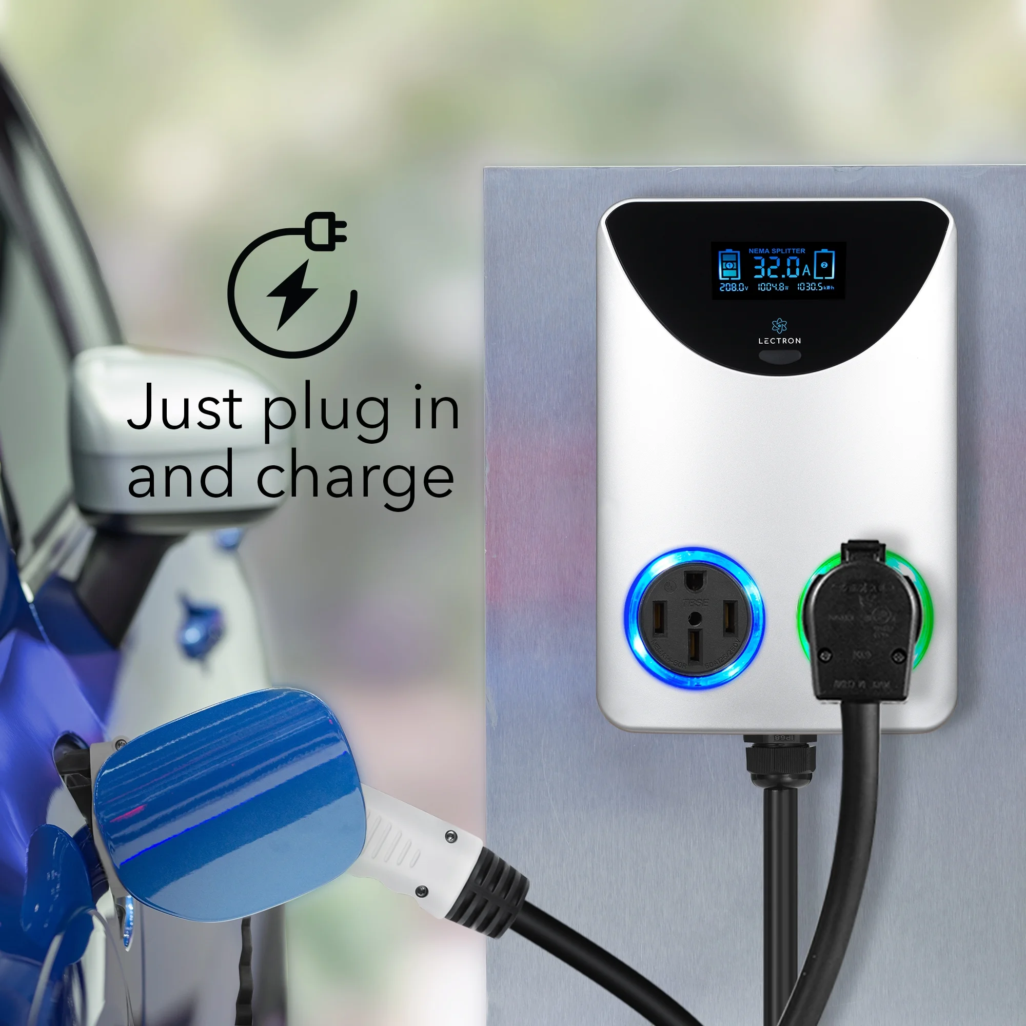 Lectron NEMA Socket Splitter - Power Your EV Charger and High - Powered Appliance from the Same Outlet (NEMA 14 - 50 to NEMA 14 - 50 / NEMA 14 - 50 Splitter)