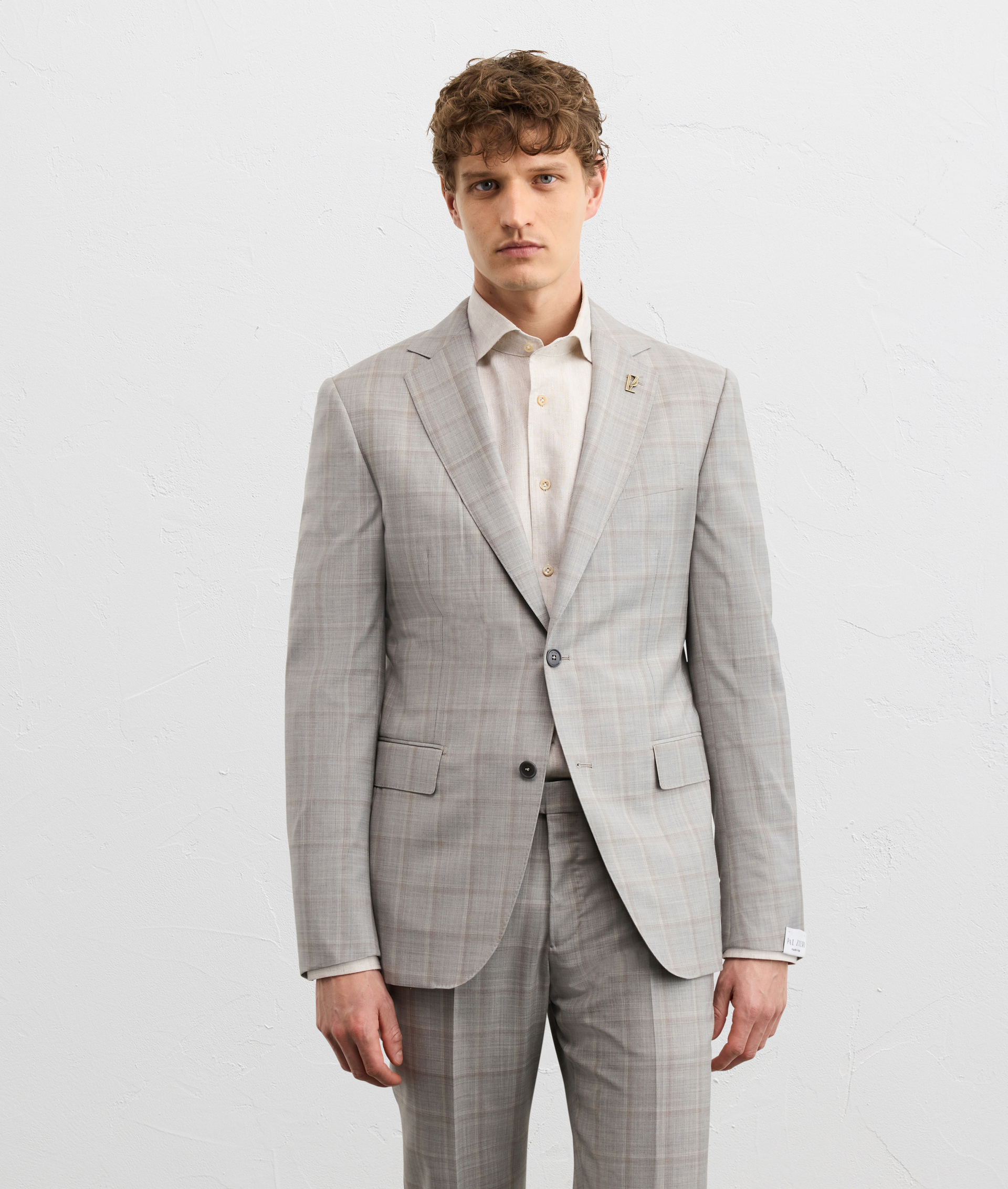 LIGHT GREY SINGLE BREASTED PURE WOOL JACKET
