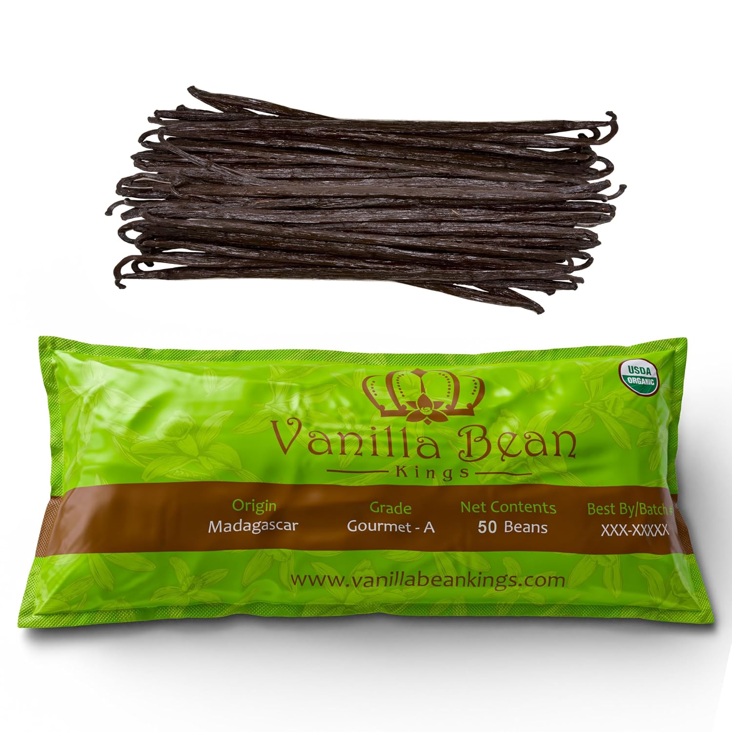 50 Organic Madagascar Vanilla BeansWhole Grade A Vanilla Pods for Vanilla Extract and Baking