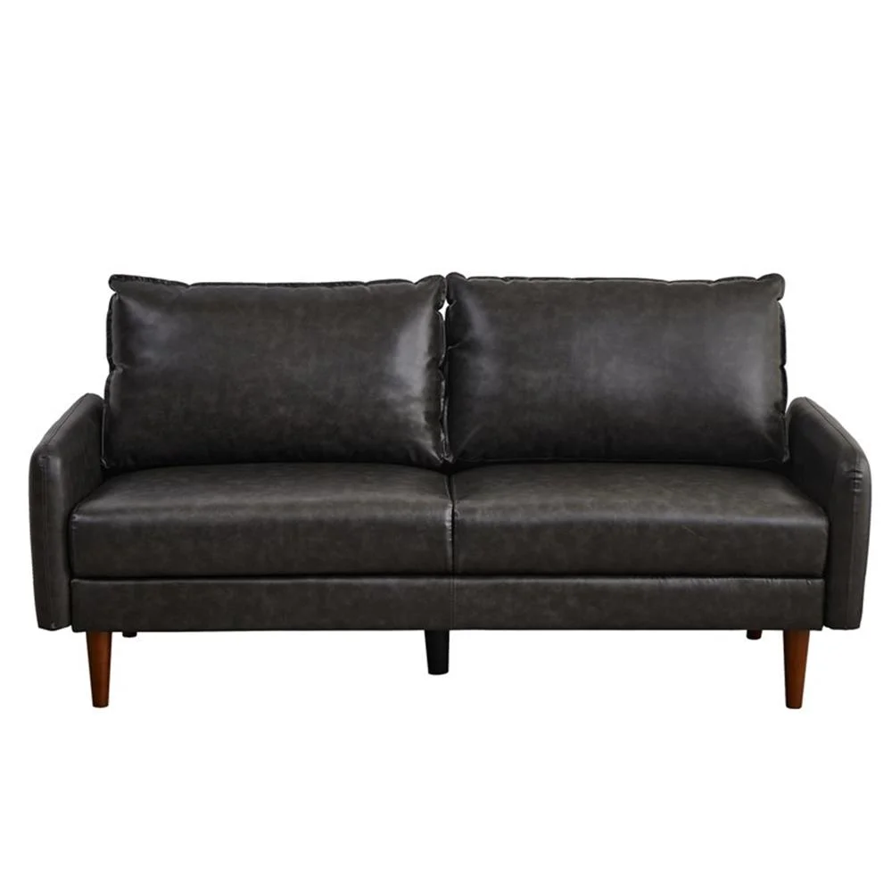 Modern Sofa Faux Leather Couch for Living Room Office Dark Gray(Gray) - Image 10