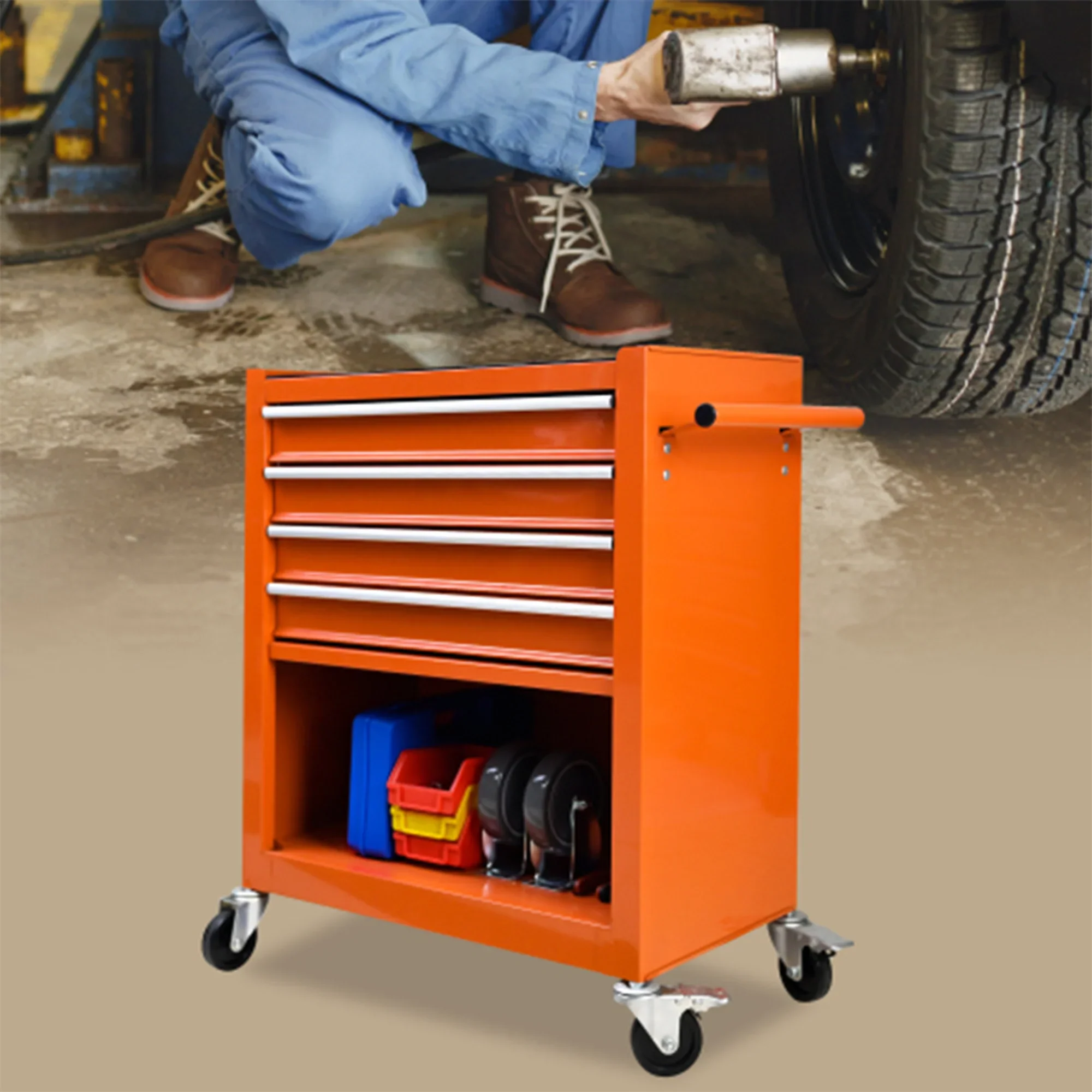 ARTMAN 4 Drawers Rolling Tool Cart With Wheels,Metal Tool Chest Garage Storage Cabinet,Removable Toolbox Organizer for Workshop, Garage