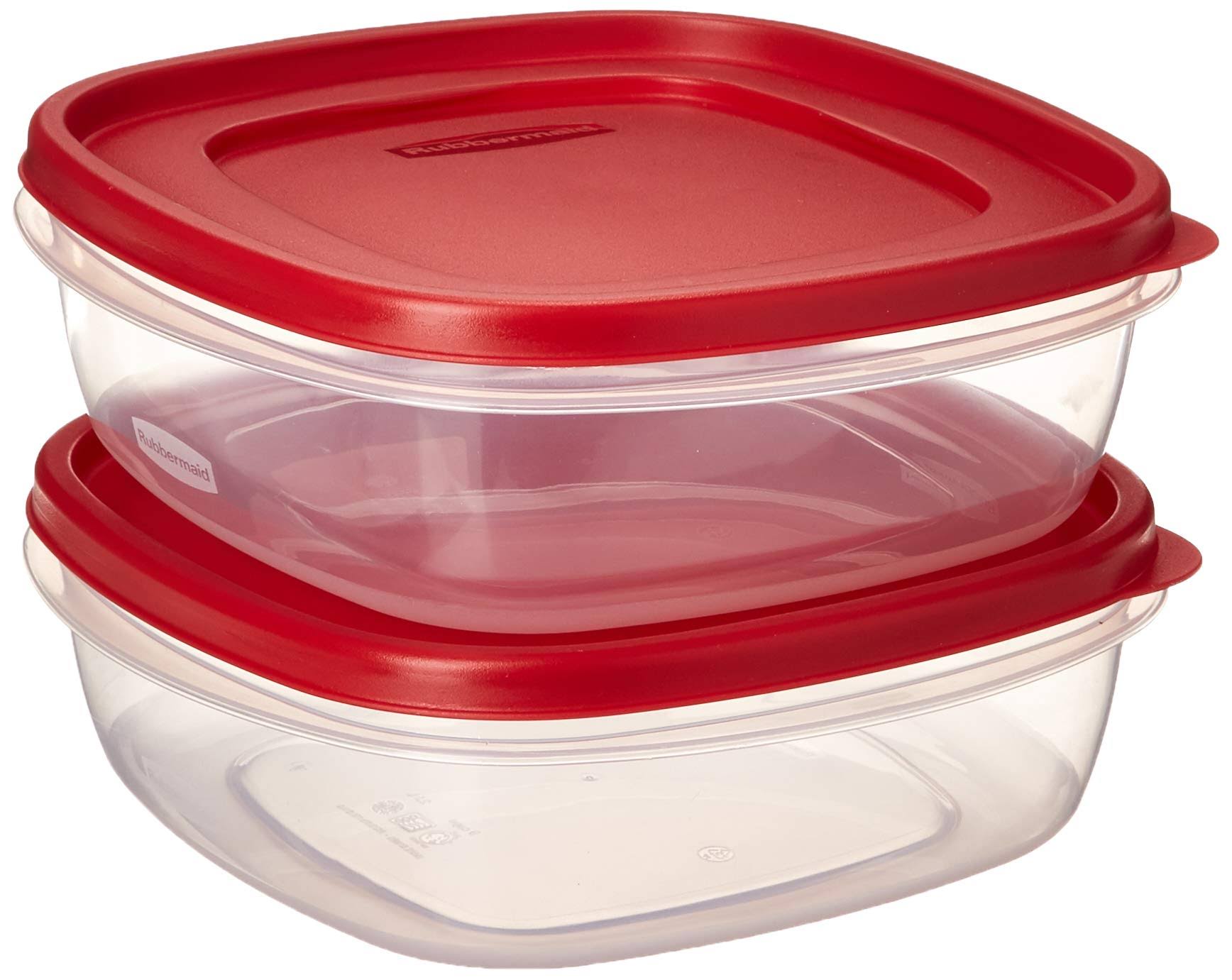 Rubbermaid 7J71 Easy Find Lid Square 9-Cup Food Storage 2 Containers
