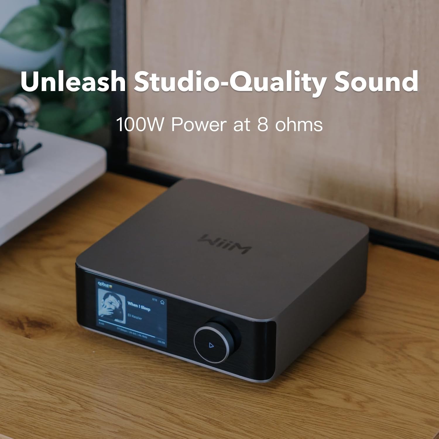 WiiM Amp Ultra with Voice Remote 2 | 100W Streaming Amplifier with Premium ESS ES9039Q2M DAC & Dual TI TPA3255 Amps | Built-in RoomFit EQ & Touchscreen | HDMI ARC  Optical  RCA Inputs | Space Gray