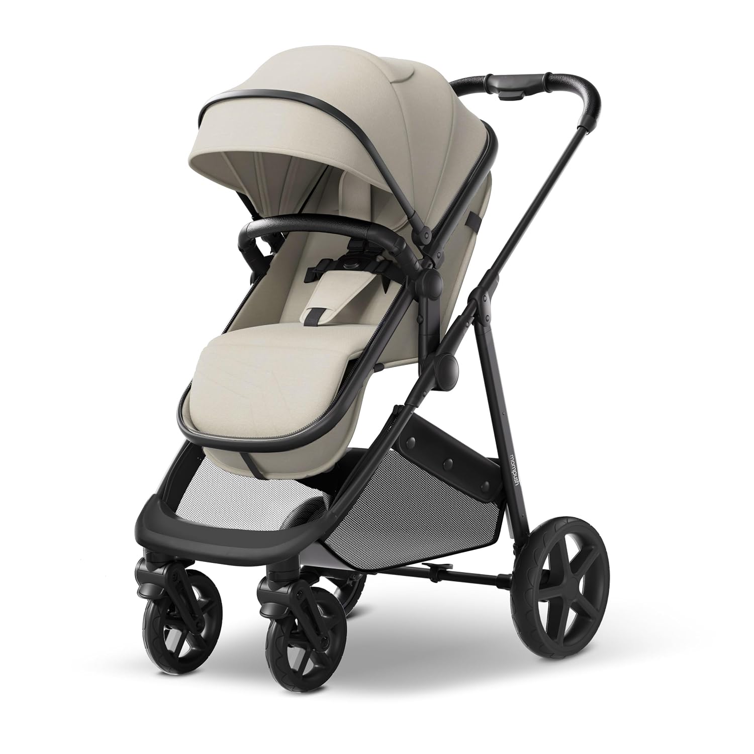 Mompush Wiz 2-in-1 Bassinet Stroller Reversible Seat, One-Hand Fold, Sage