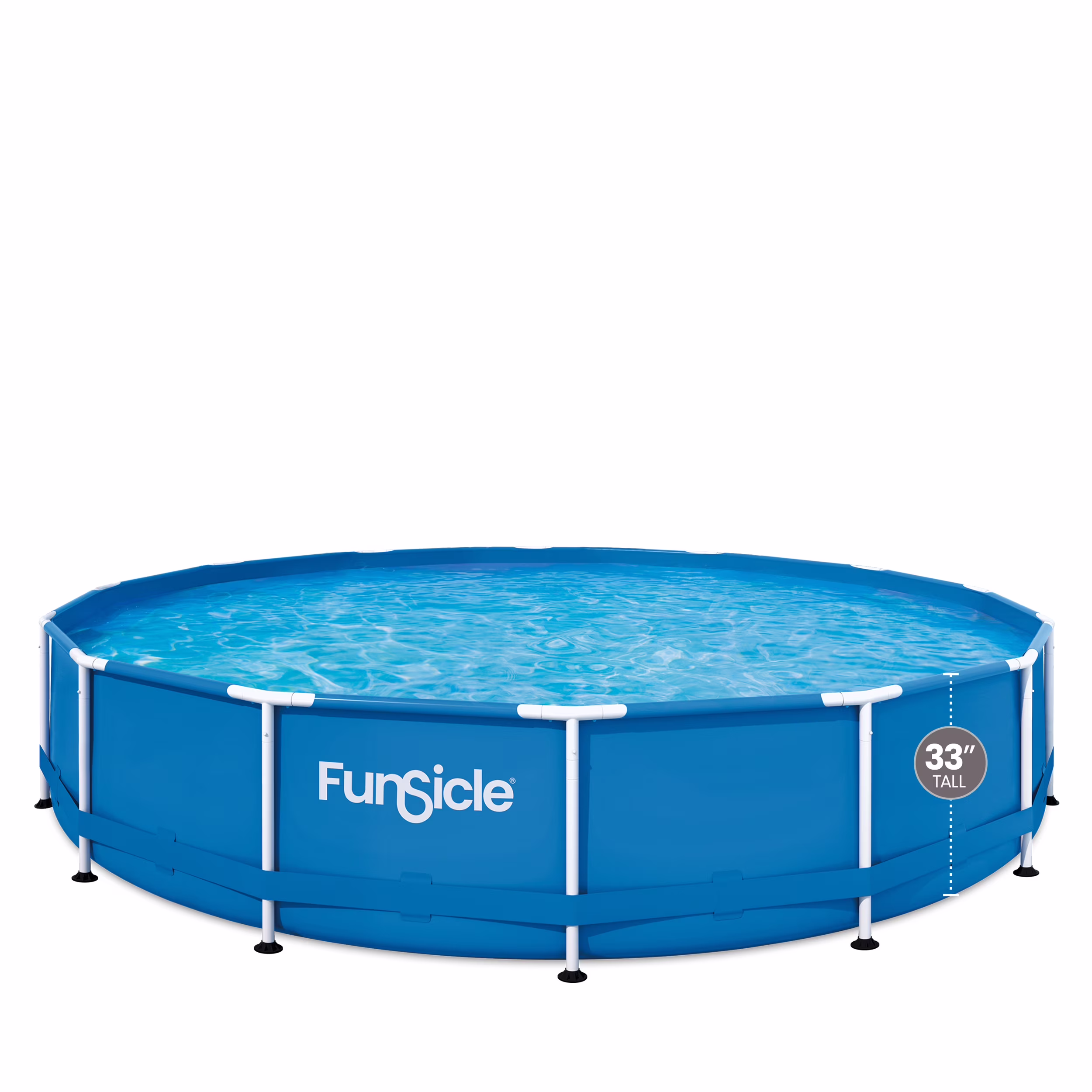 Funsicle 14ft Activity Above Ground Metal Frame Swimming Pool, Includes SkimmerPlus Pump, Round, Age 6 up