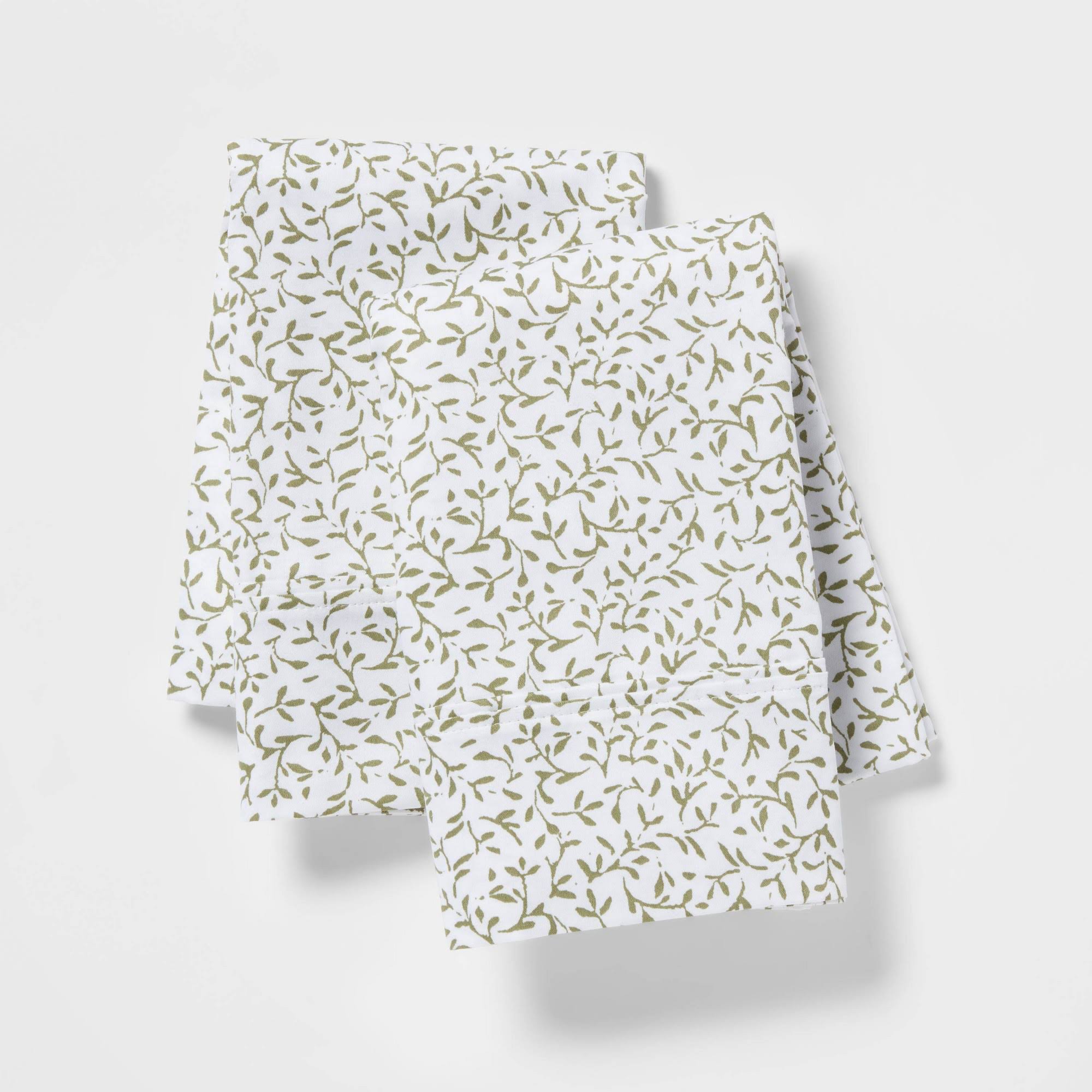King 400 Thread Count Performance Printed Pillowcase Set Green Vine - Threshold
