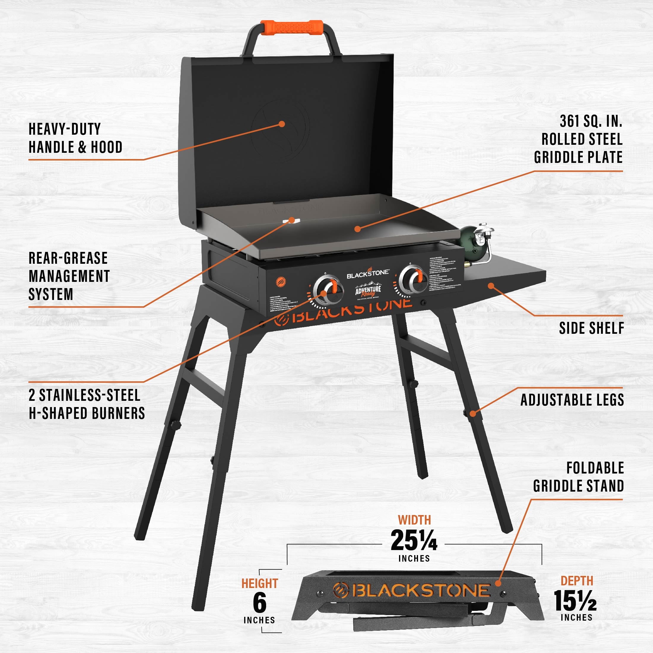 Adventure Ready 22 Griddle with Stand and Adapter Hose