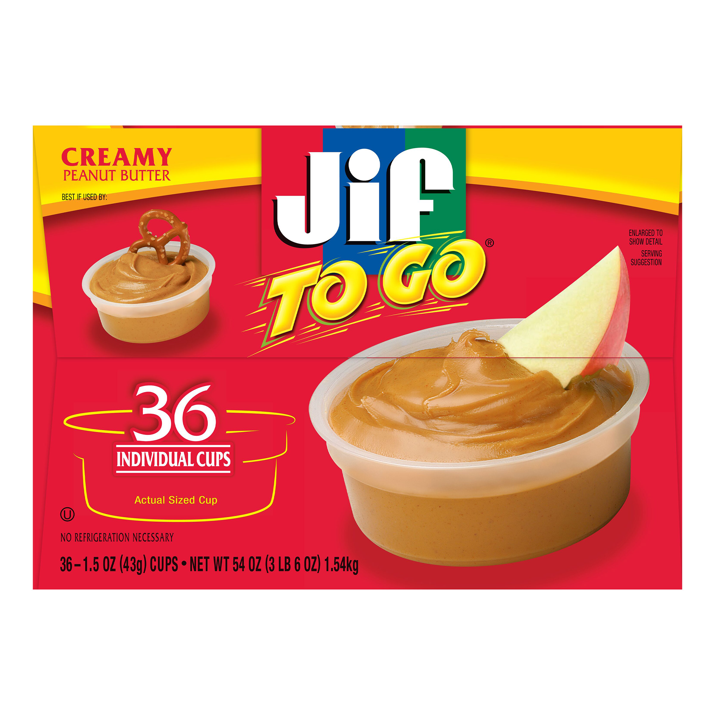 To Go Peanut Butter Cups, Creamy, 1.5 oz, 36-count