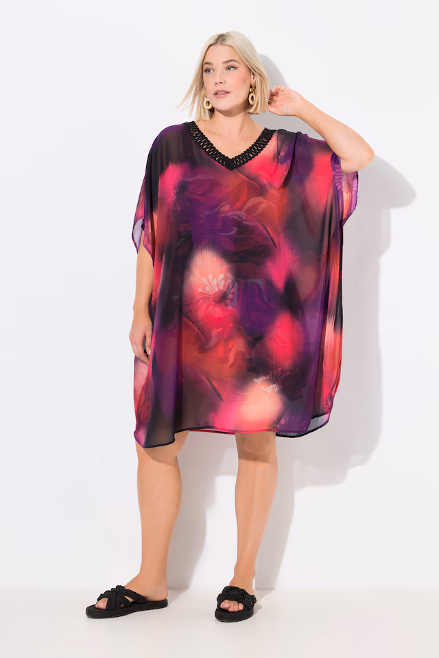 Light Print Short Sleeve Chiffon Dress